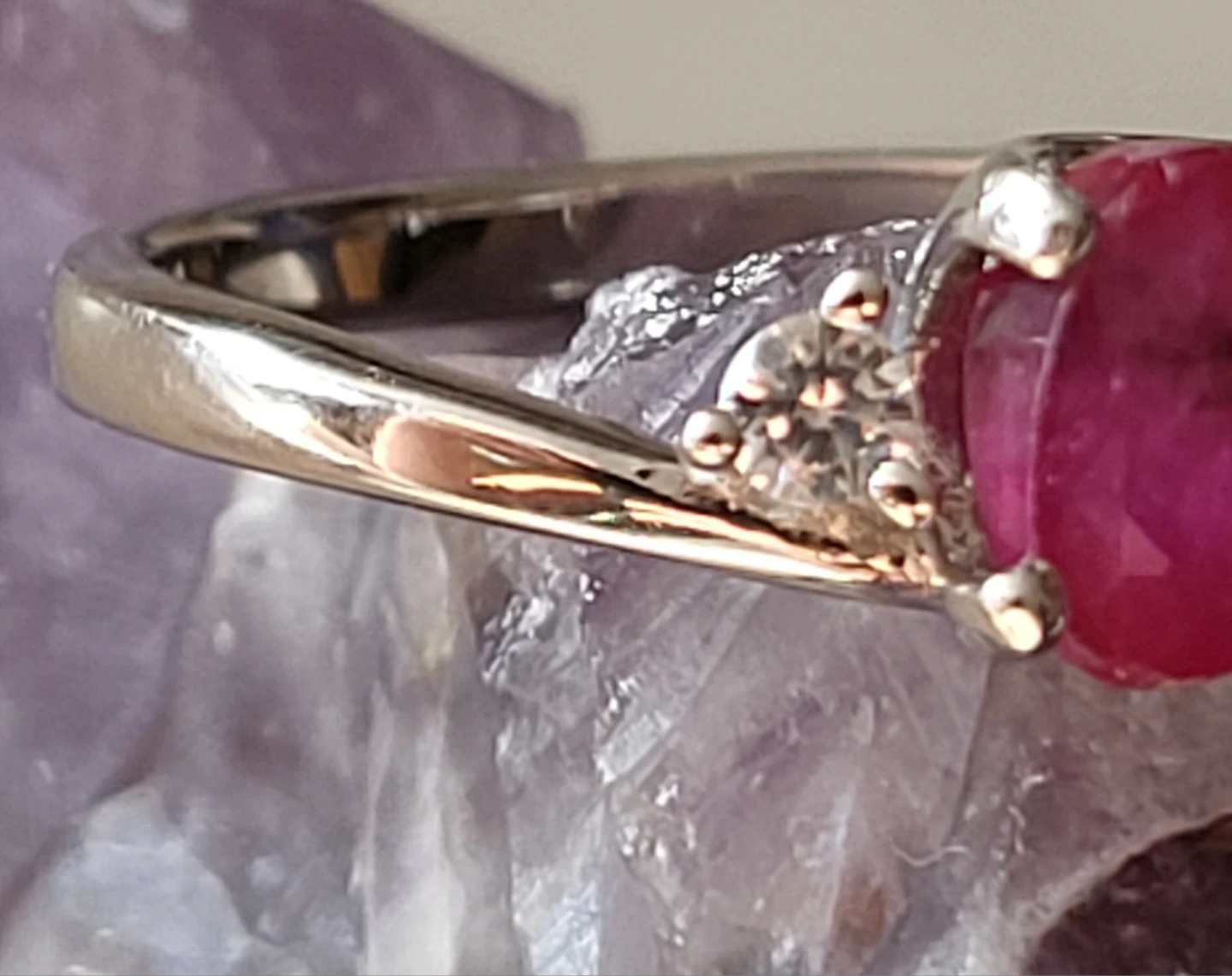 Sterling Silver Ruby and Stone Ring - photo 4