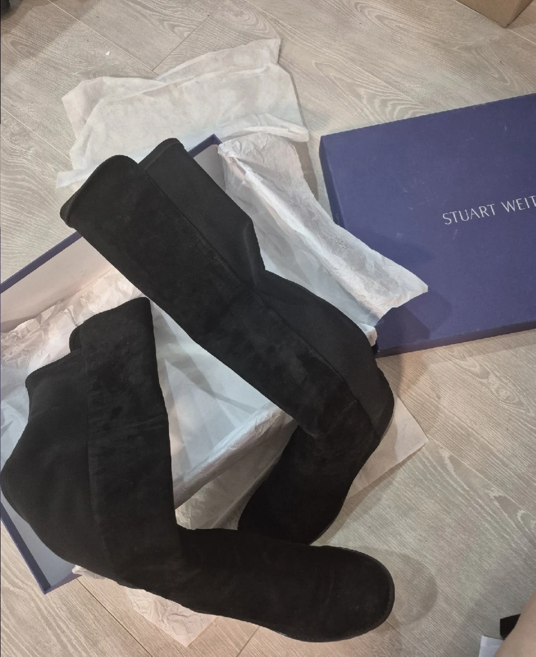 Stuart Weitzman Black Suede Boots