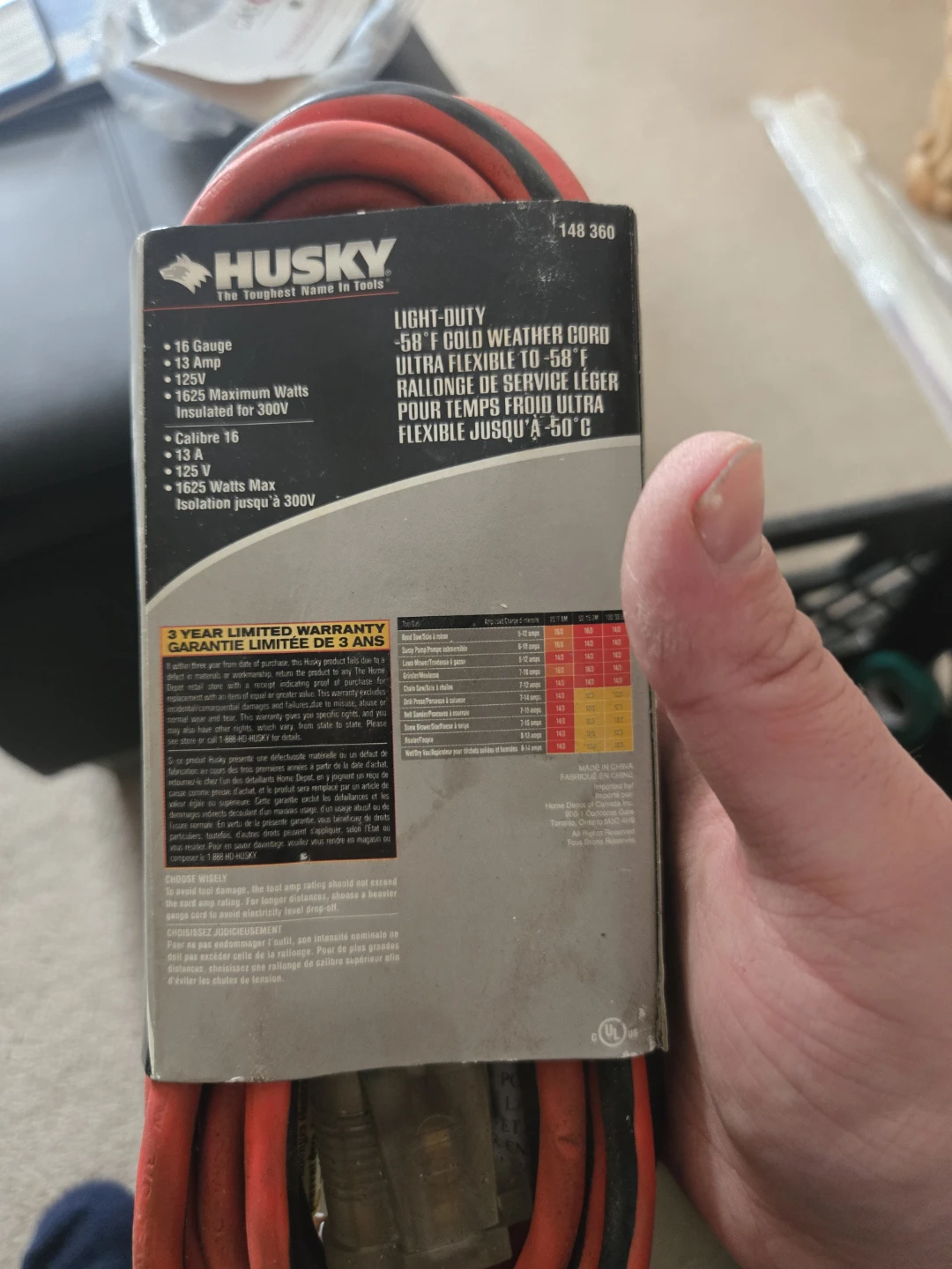 Husky 15ft Light-Duty Extension Cord - photo 2