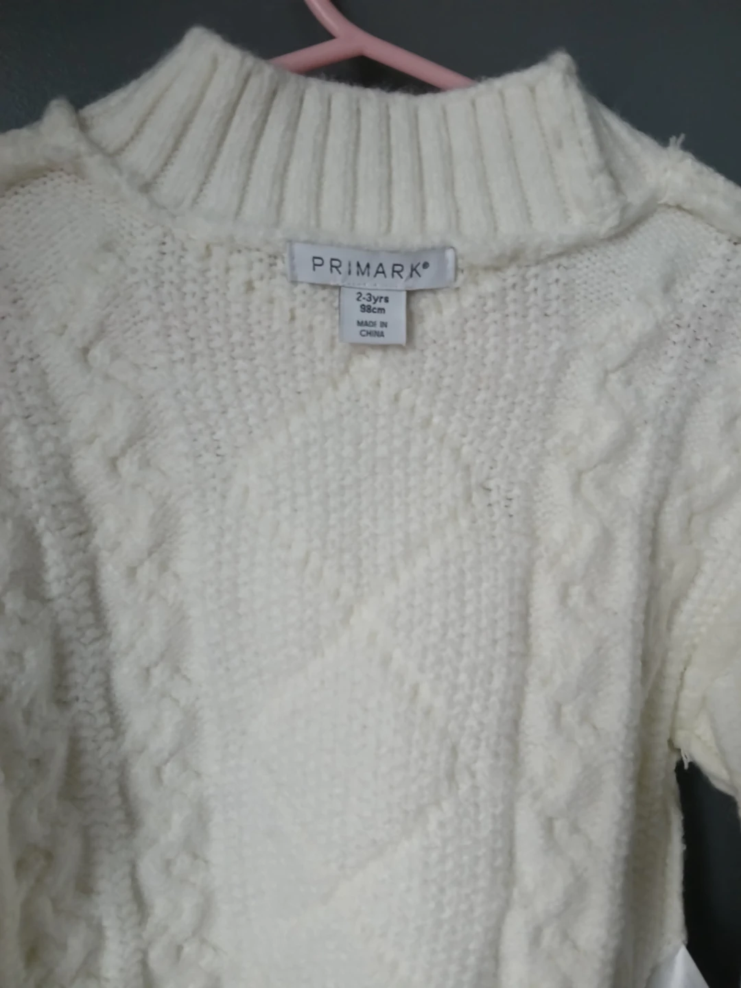 Primark Cream Cable Knit Sweater - Size 2-3 Years - photo 2