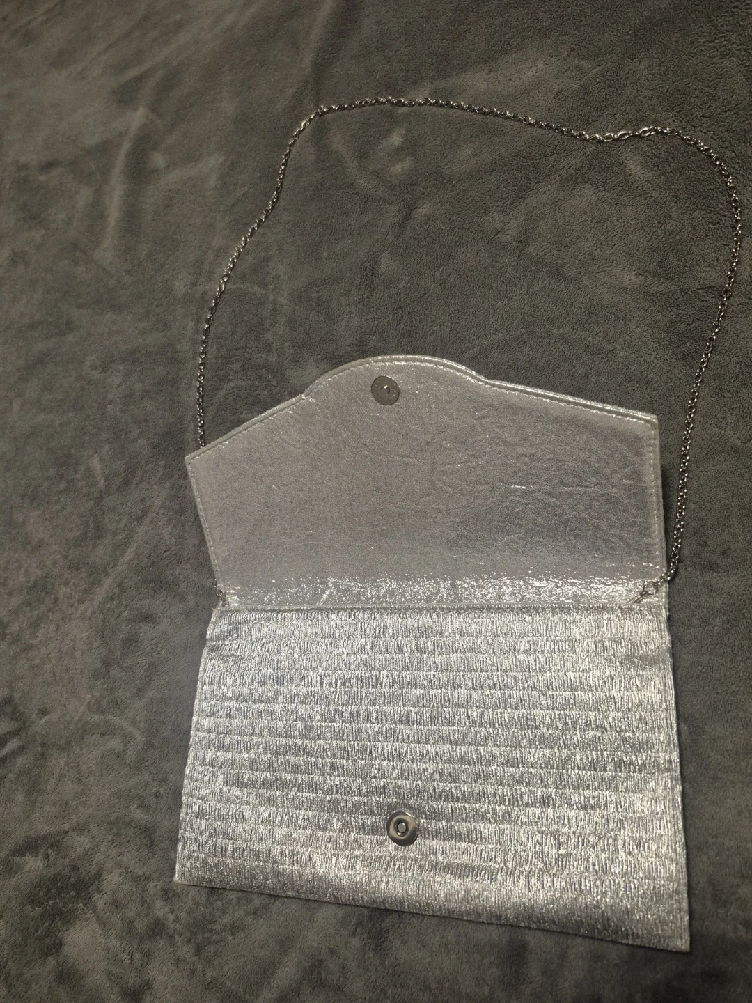 Silver Clutch Purse with Chain Strap - photo 3