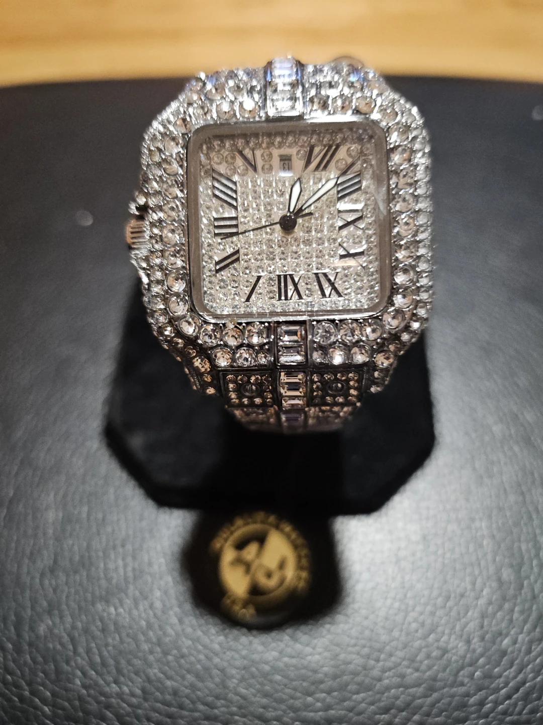 Rhinestone Encrusted Square Face Watch - photo 3