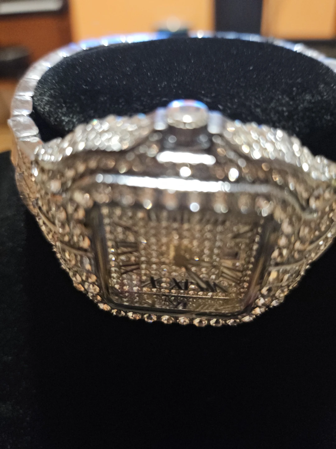 Rhinestone Encrusted Square Face Watch - photo 5