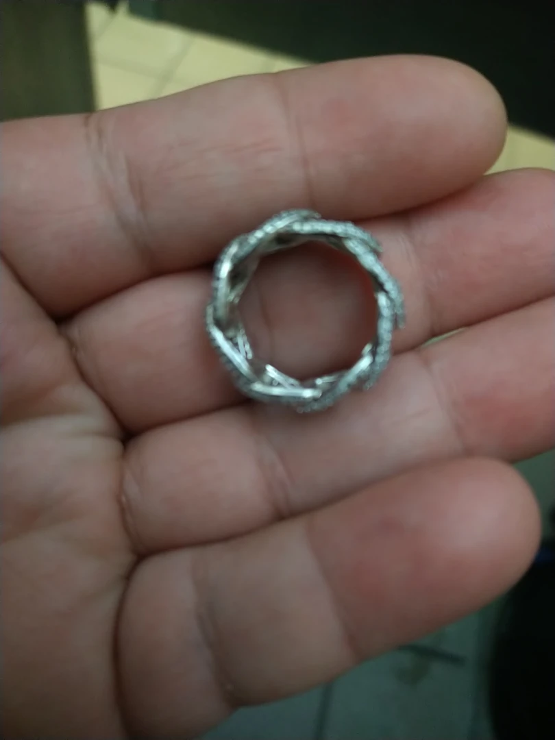 Silver Braided Ring with zirconia - photo 5