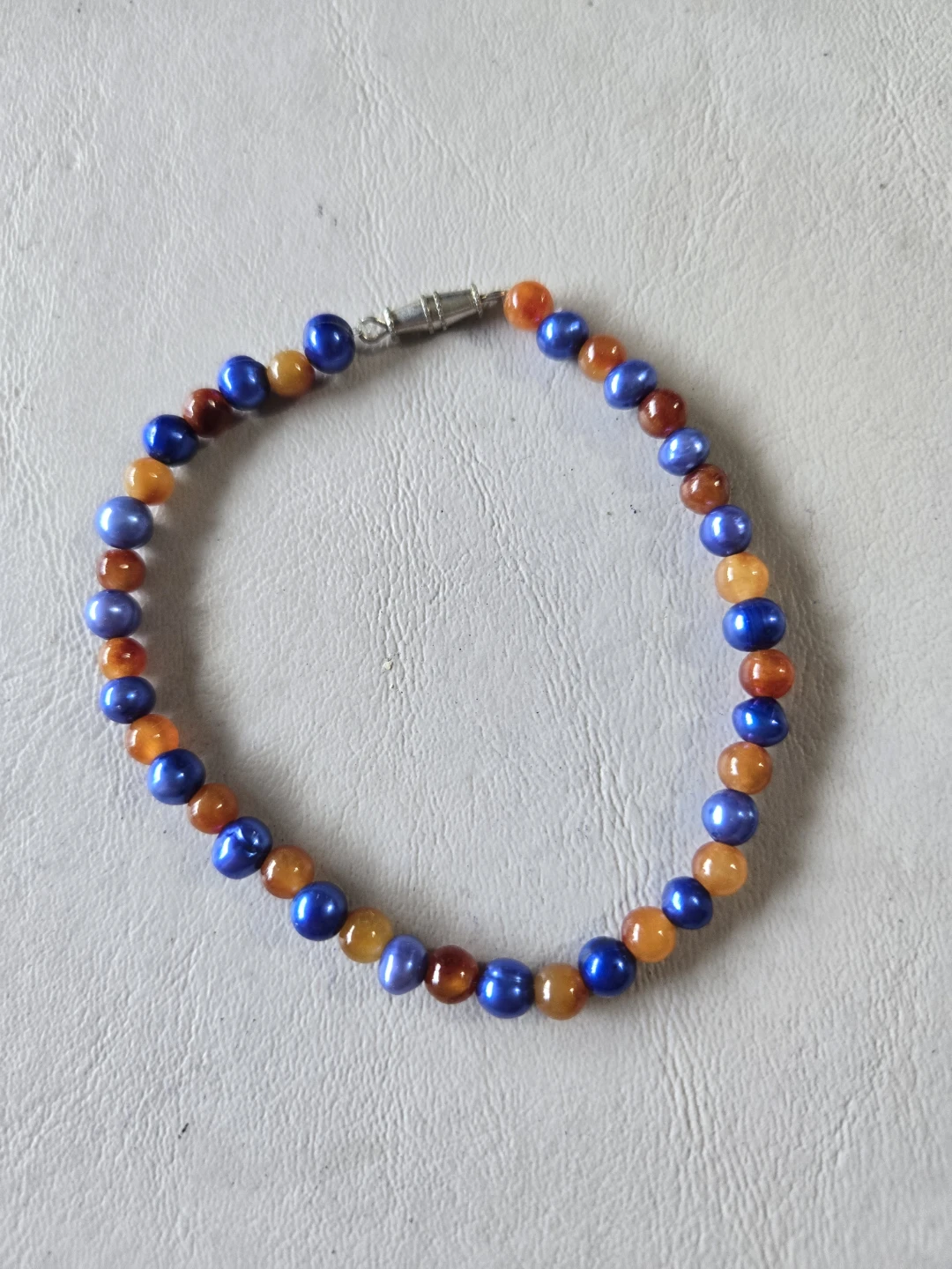 Beaded Bracelet - Blue and Orange