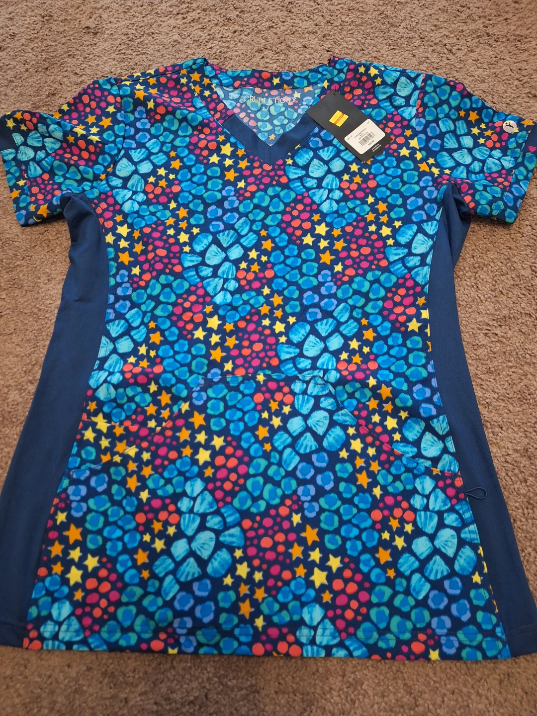 New Crubleticoy Scrub Top, Size S/P