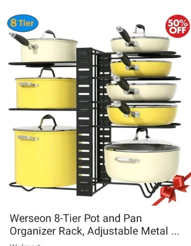 Werseon 8-Tier Pot & Pan Organizer Rack - photo 3