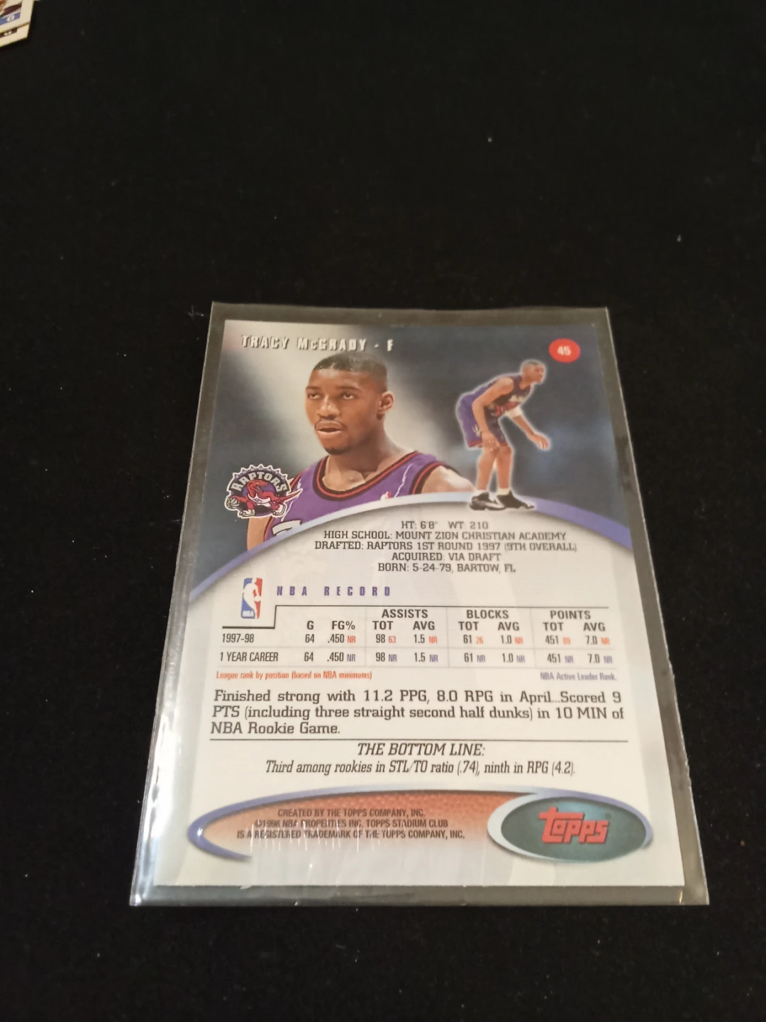 Tracy McGrady Toronto Raptors Basketball Card - photo 2