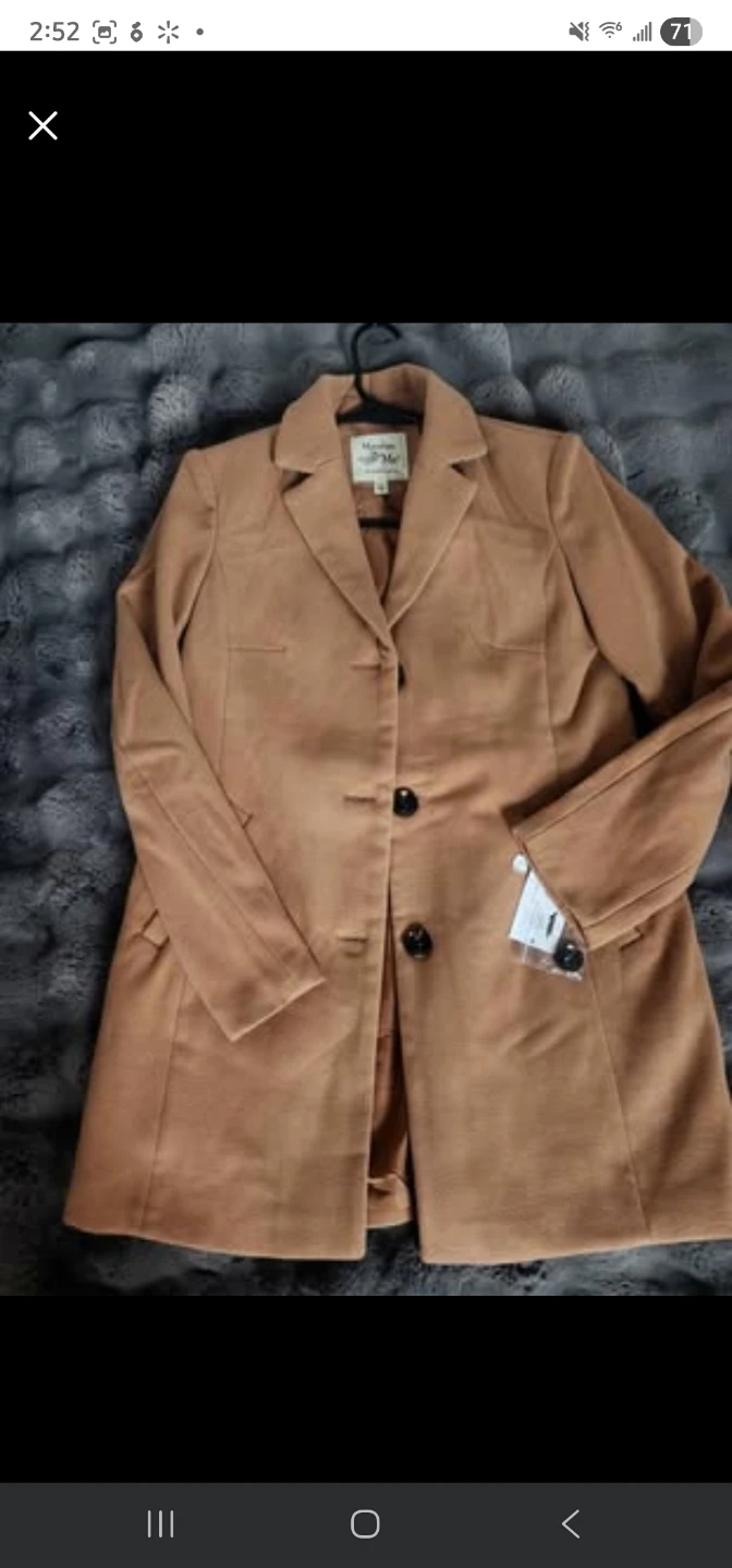 Maralyn & Me Camel Wool Blend Coat - Size L
