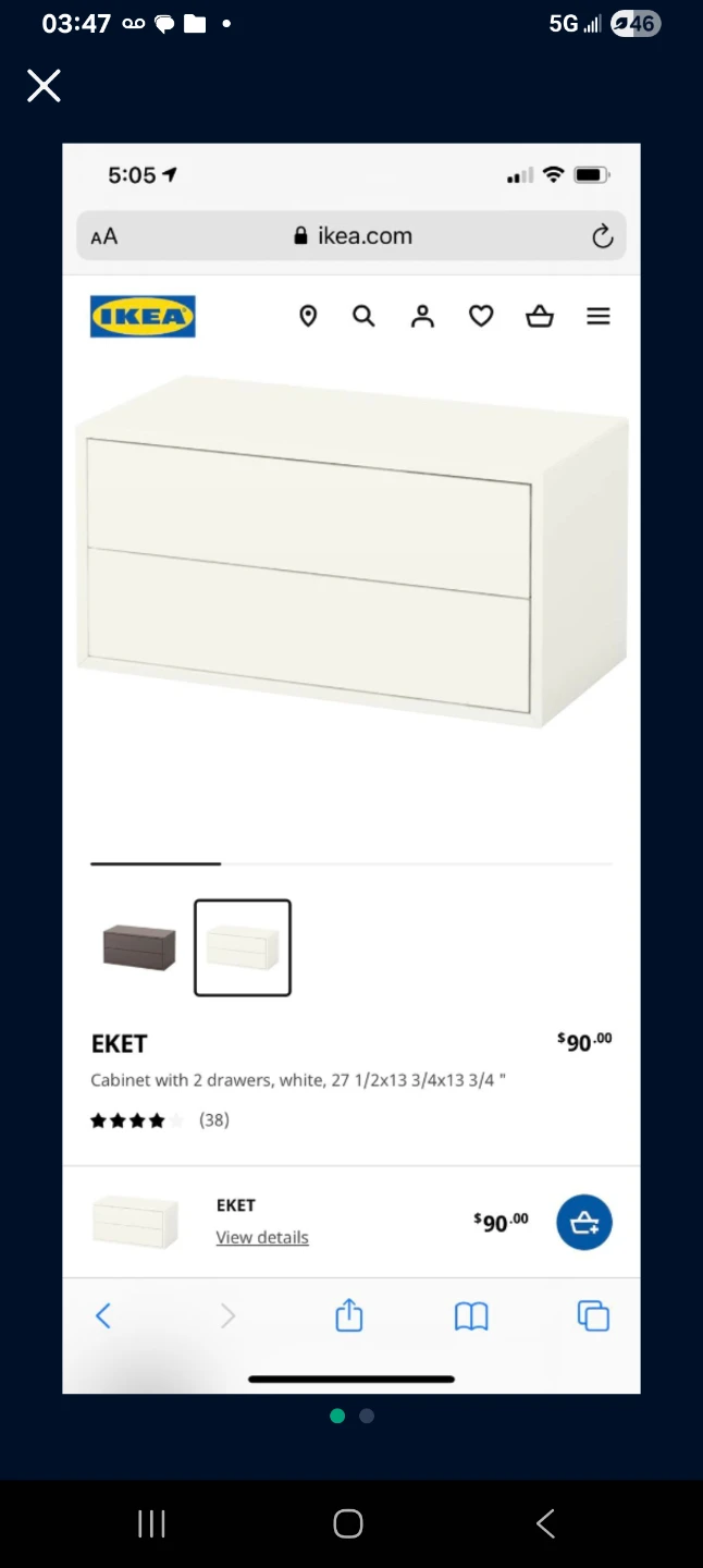 IKEA EKET White Cabinet with 2 Drawers - photo 4