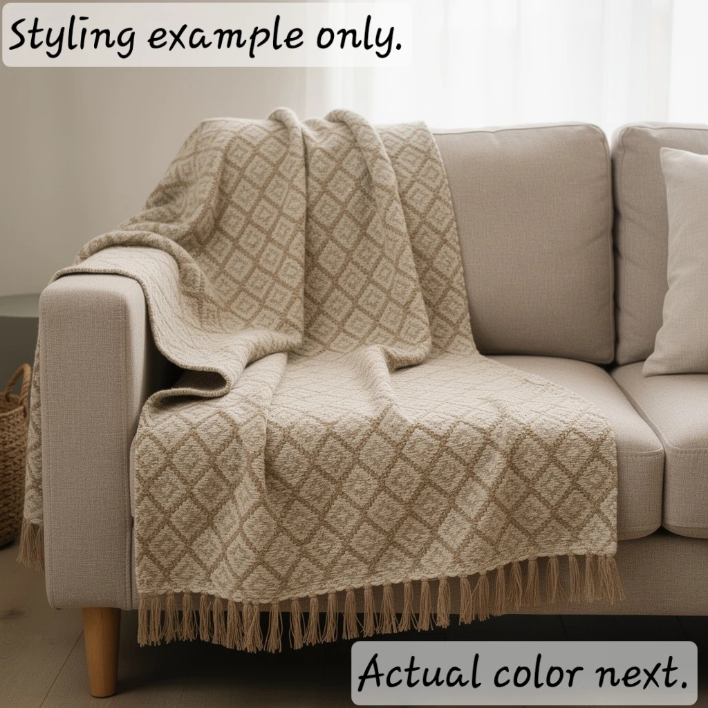 Handwoven Cotton Blanket - Cream