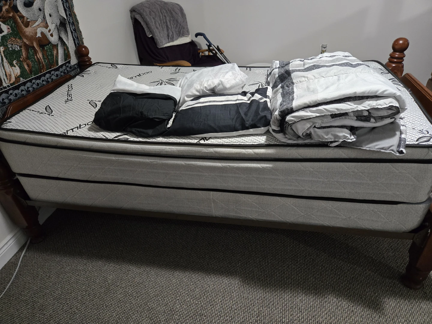 Twin Bed Frame and Mattress