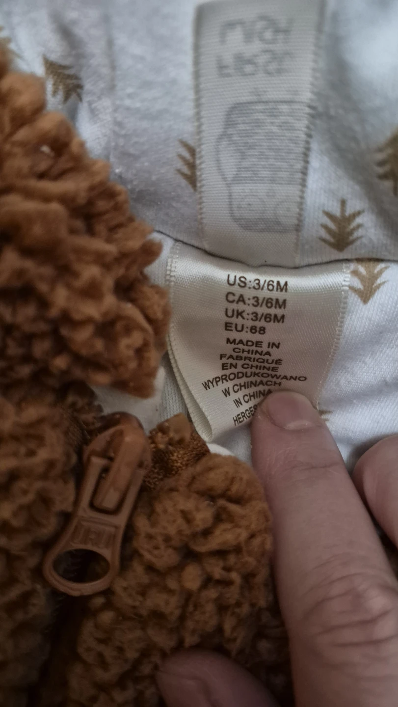 Baby Snowsuit - Brown Fox Design - 3/6M - photo 2