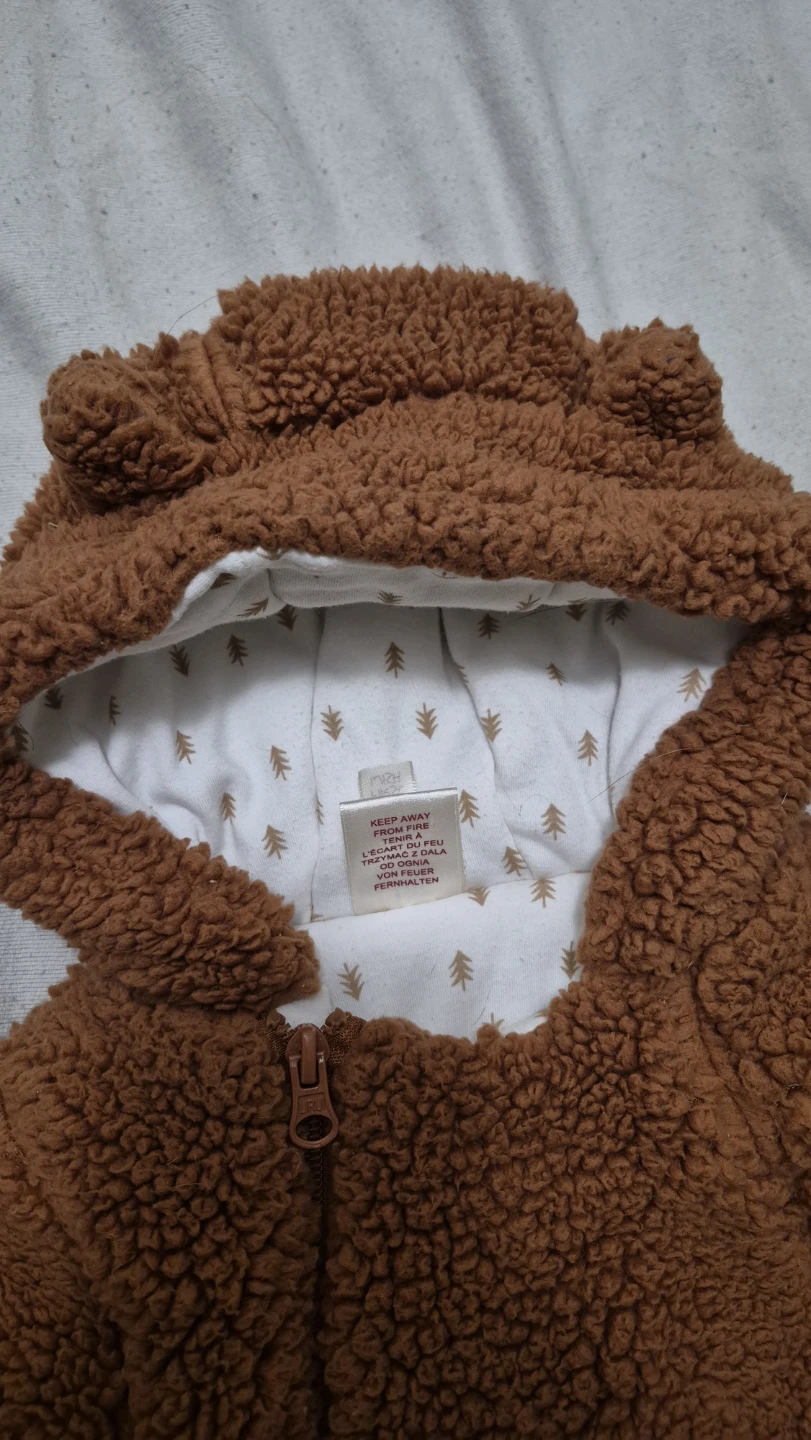 Baby Snowsuit - Brown Fox Design - 3/6M - photo 3