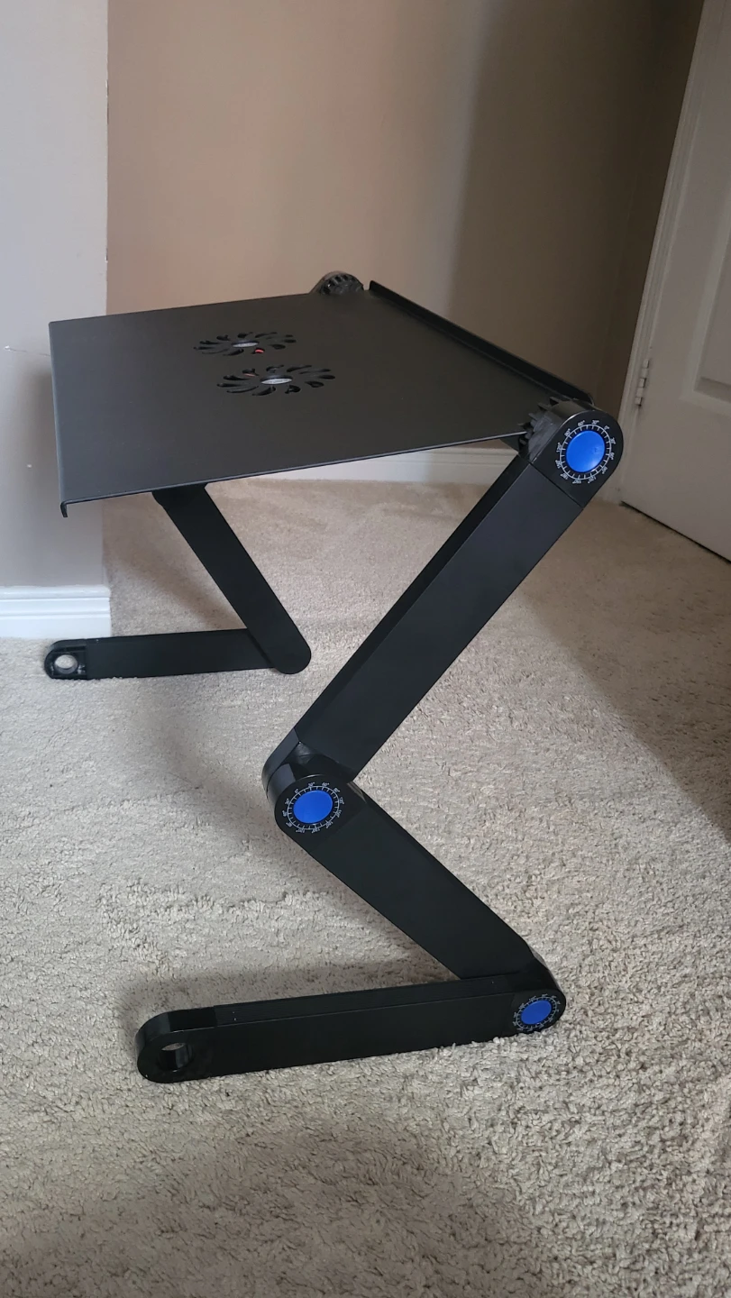 Adjustable Black Laptop Table with Cooling Fans 🏆 - photo 3