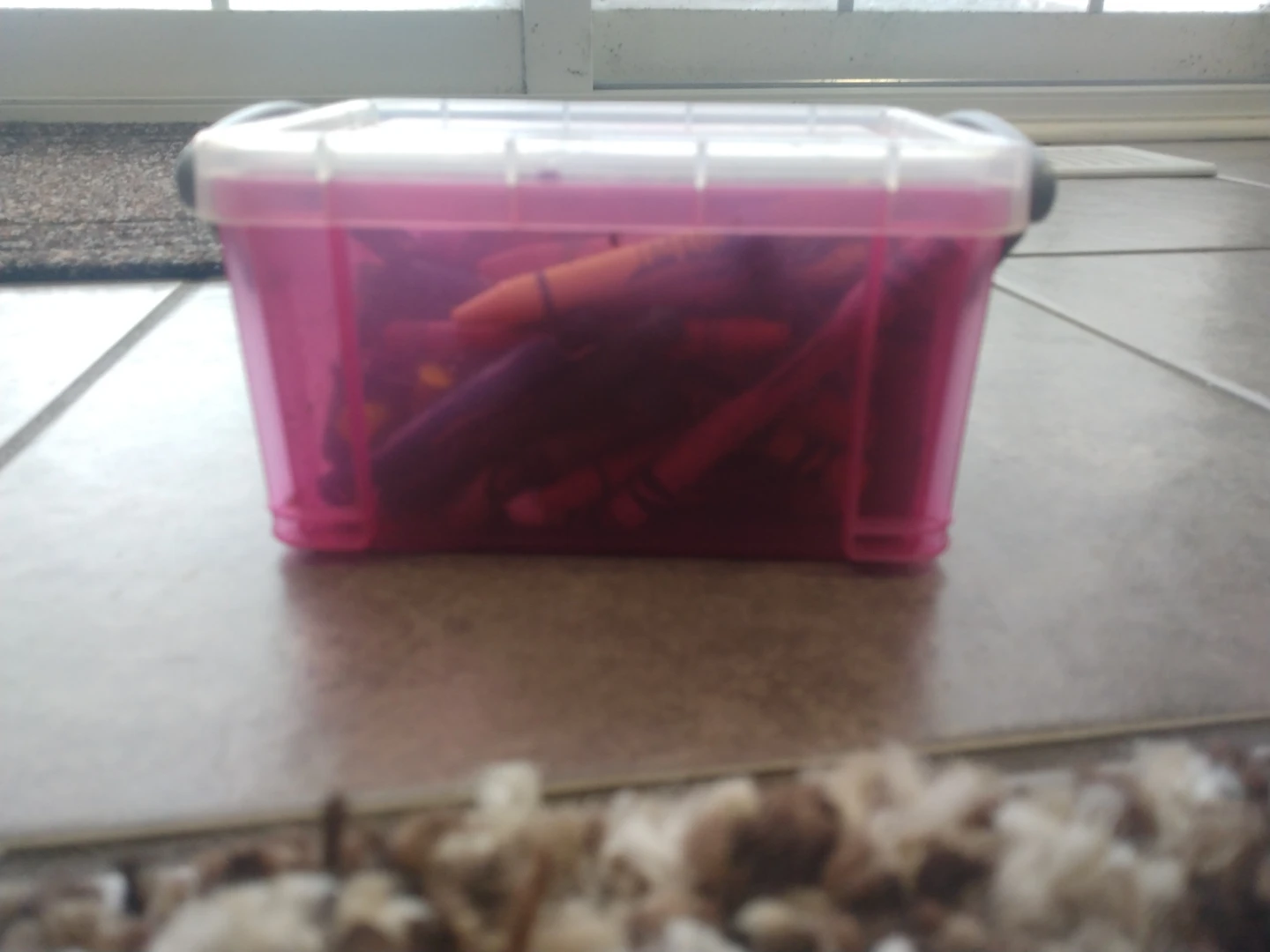 Pink Crayon Storage Box