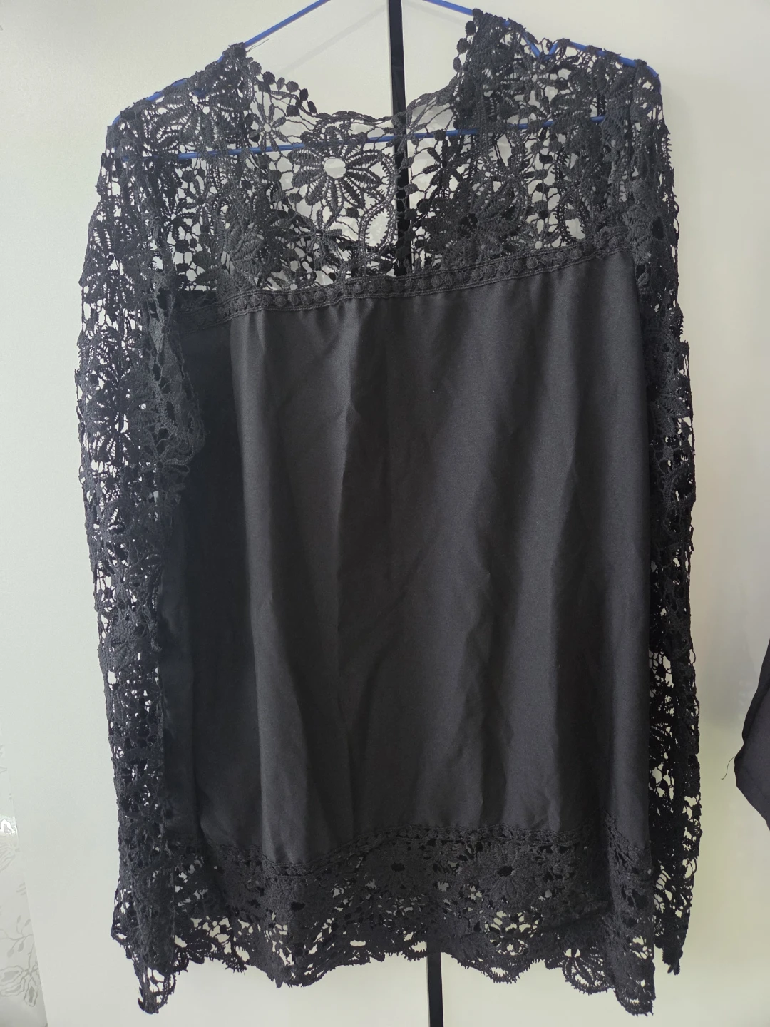 Black or white Lace Trim Blouse