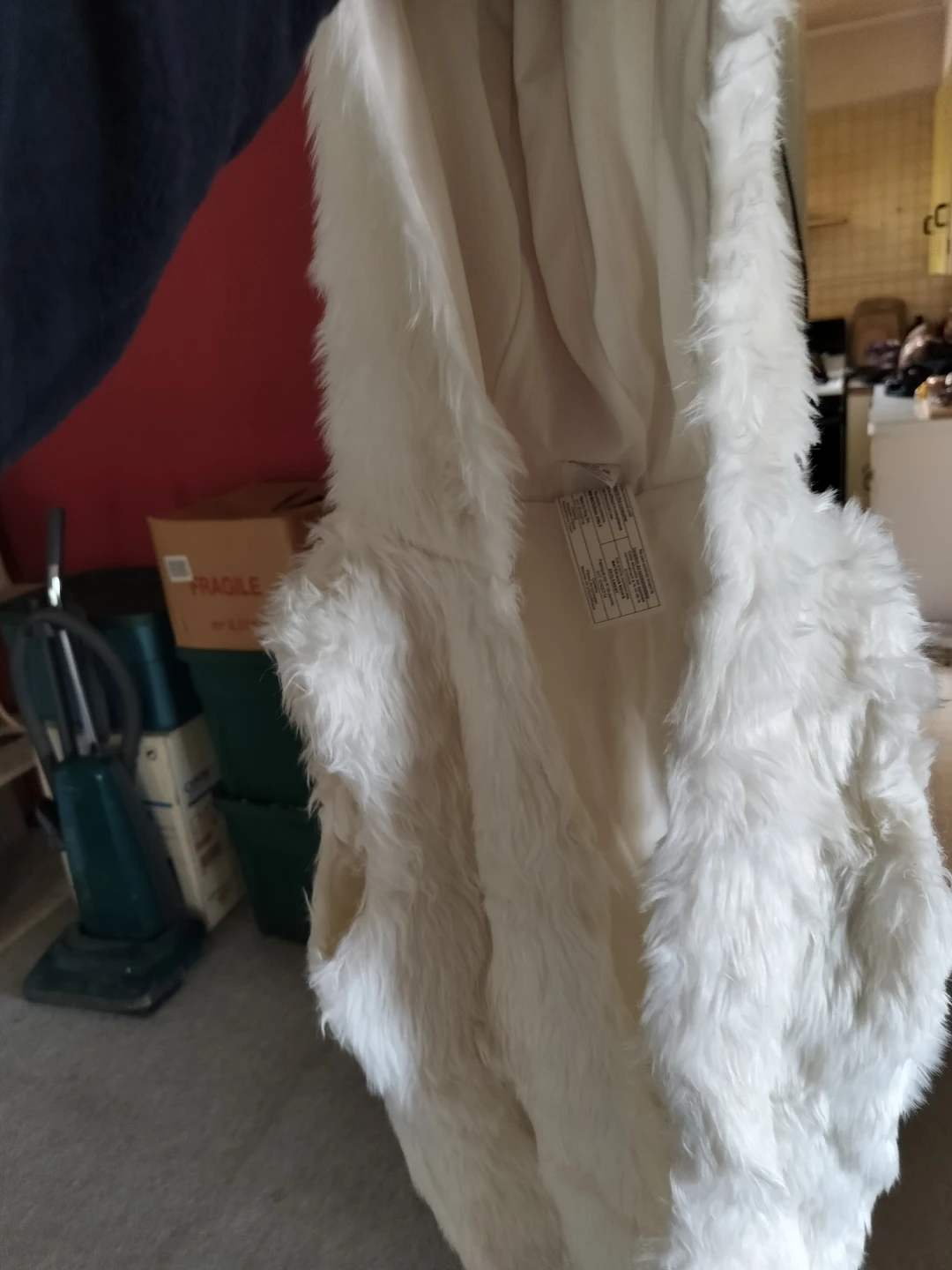 White Furry Unicorn Hooded Vest cosume with Pink Mane - photo 2