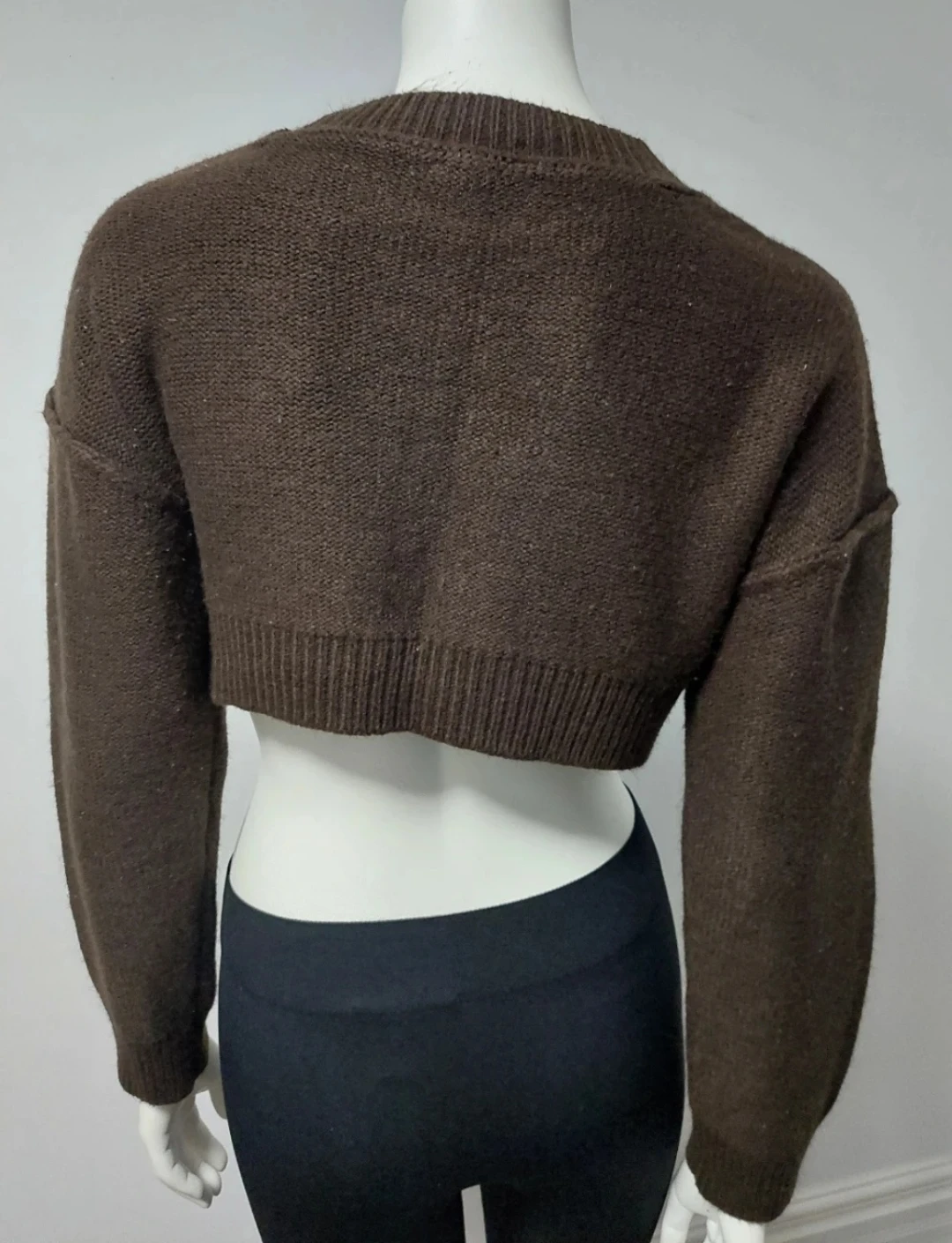 Brown Cropped Cardigan Oversize XS - photo 2