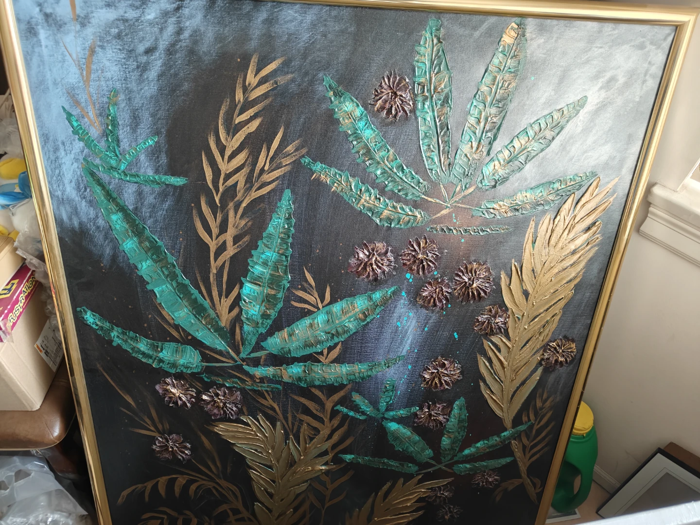 Textured Leaf Wall Art oil painting
