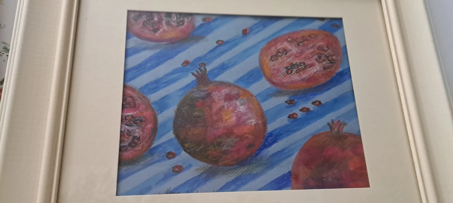 Framed  Original Art of Pomegranates