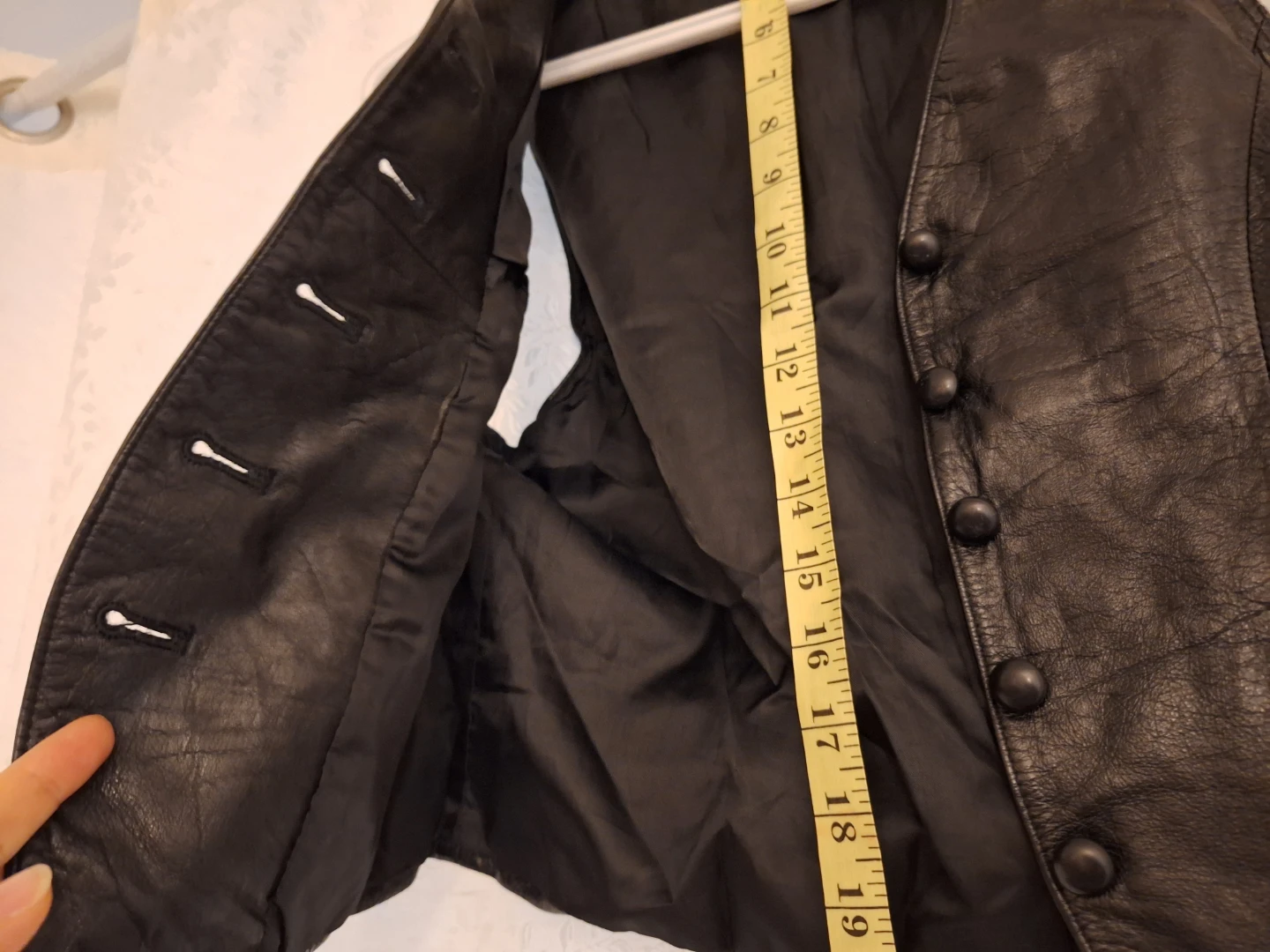 Leather Vest, Black, Size M - photo 2
