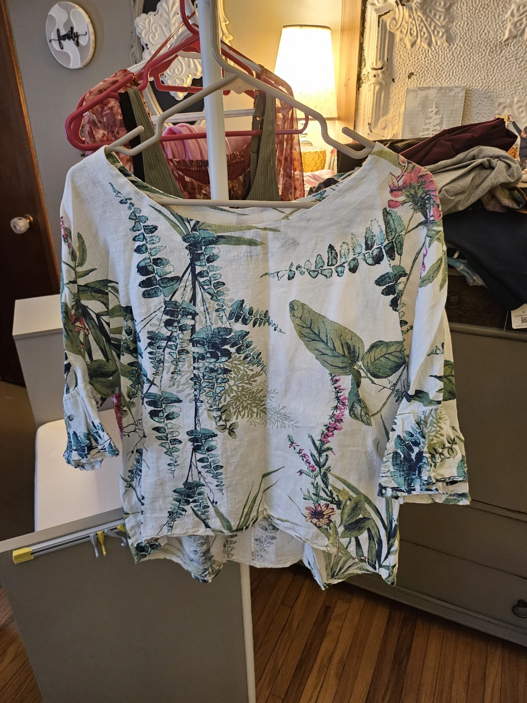 Viola Borghi 100% Linen Floral Print Blouse - photo 2