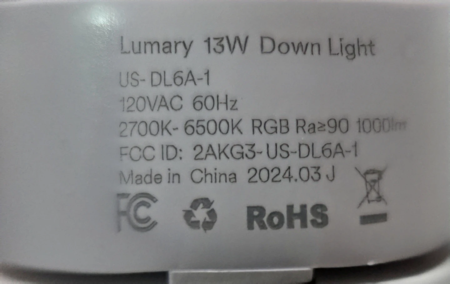 2 pcs Lumary 13W Down Light RBG WIFI - photo 4