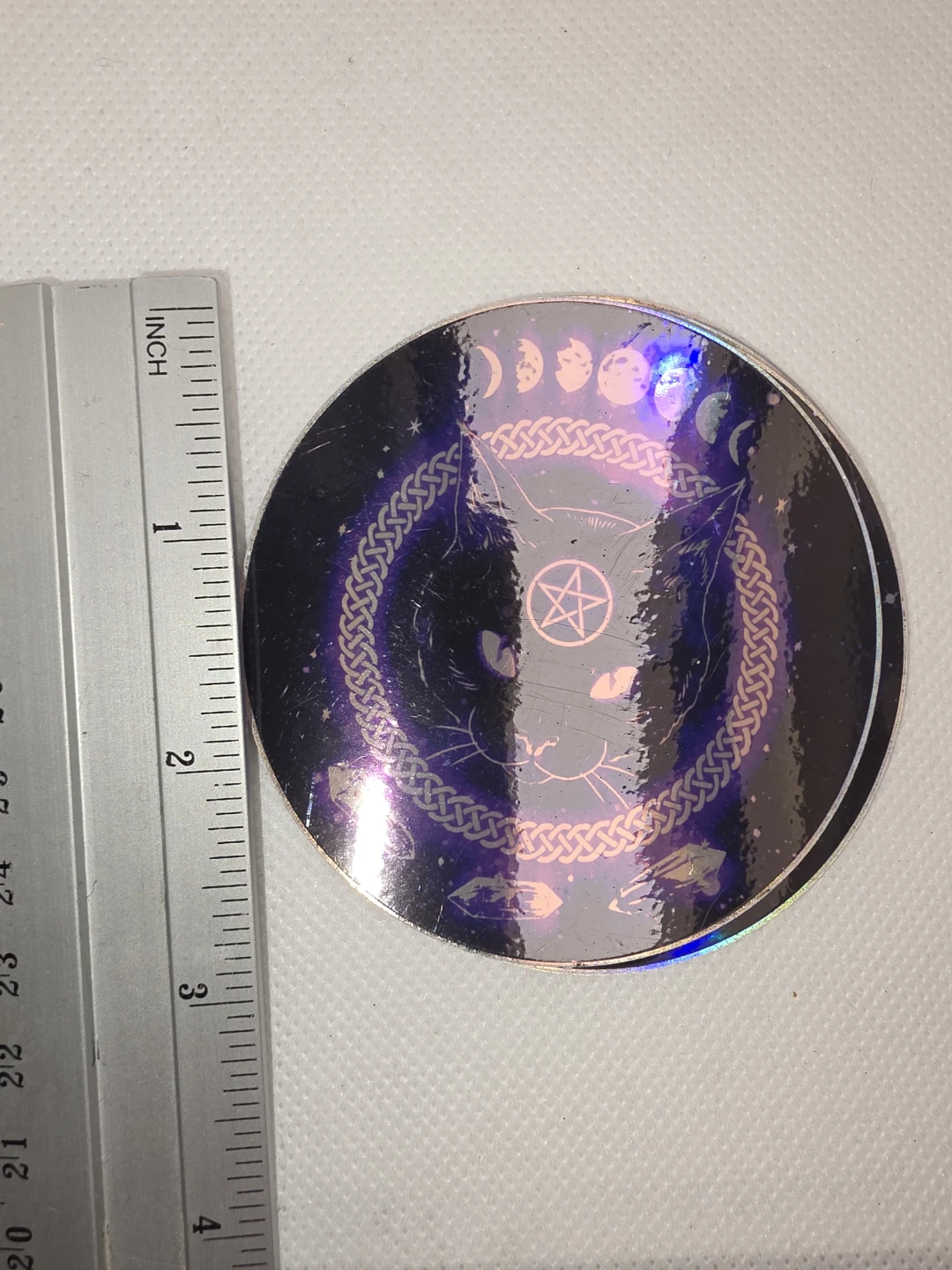 Holographic Cat & Moon Phases Sticker