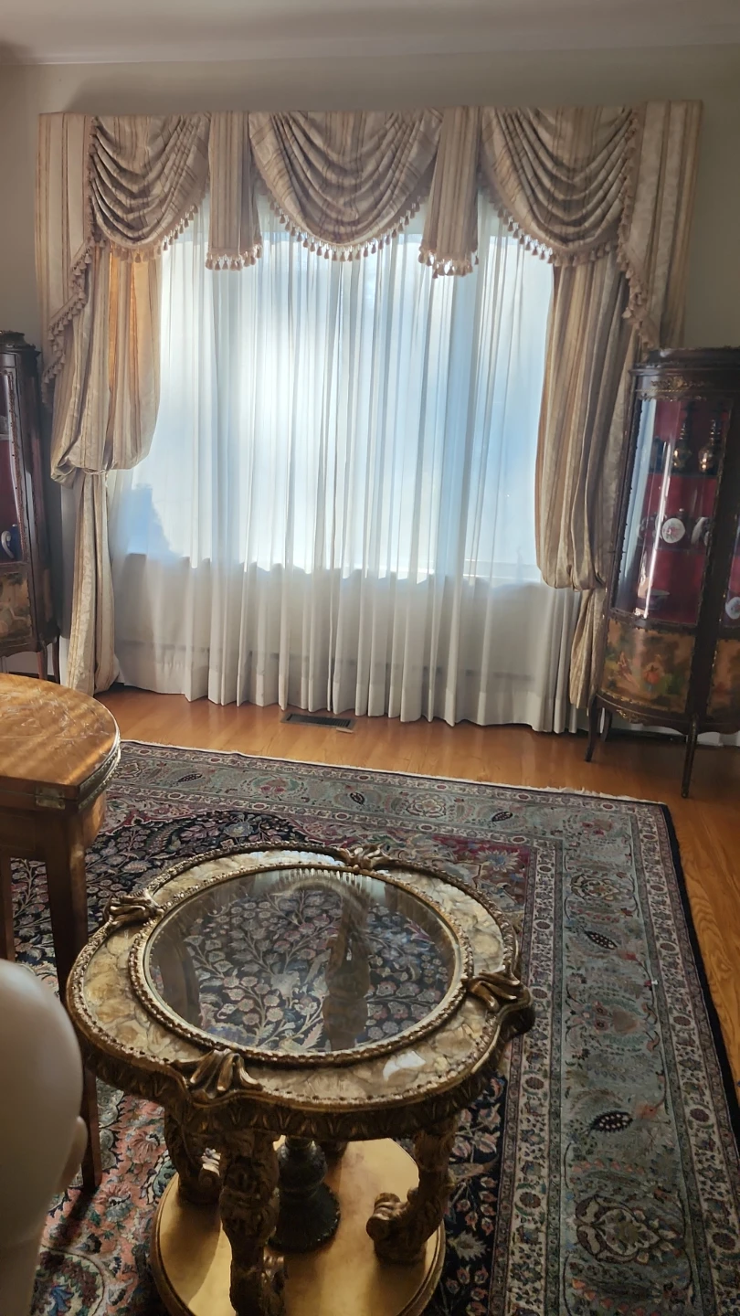 Elegant Jacquard Swag Window Valance and Drapery Set - photo 3