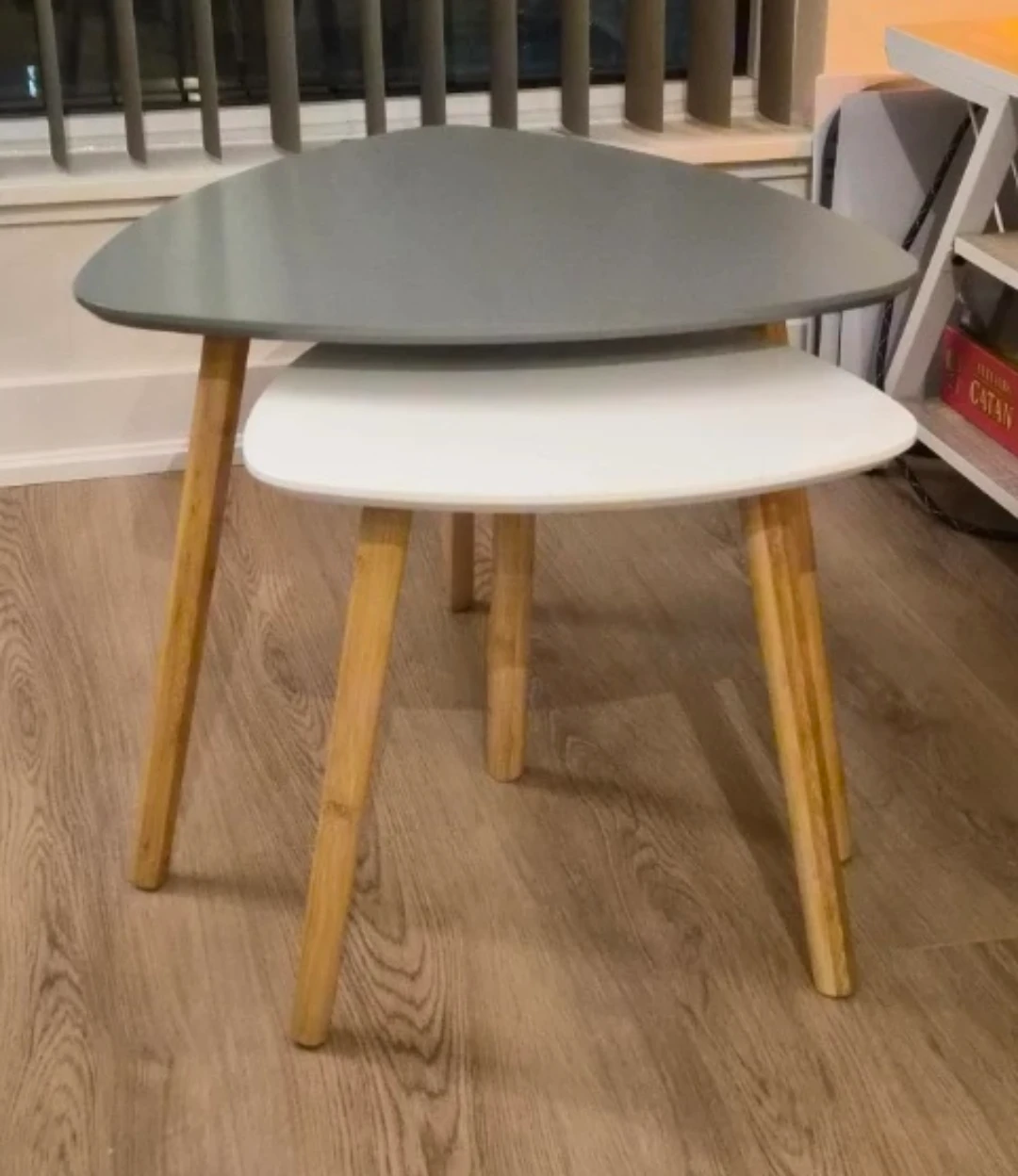 Nesting Side Tables - Grey & White