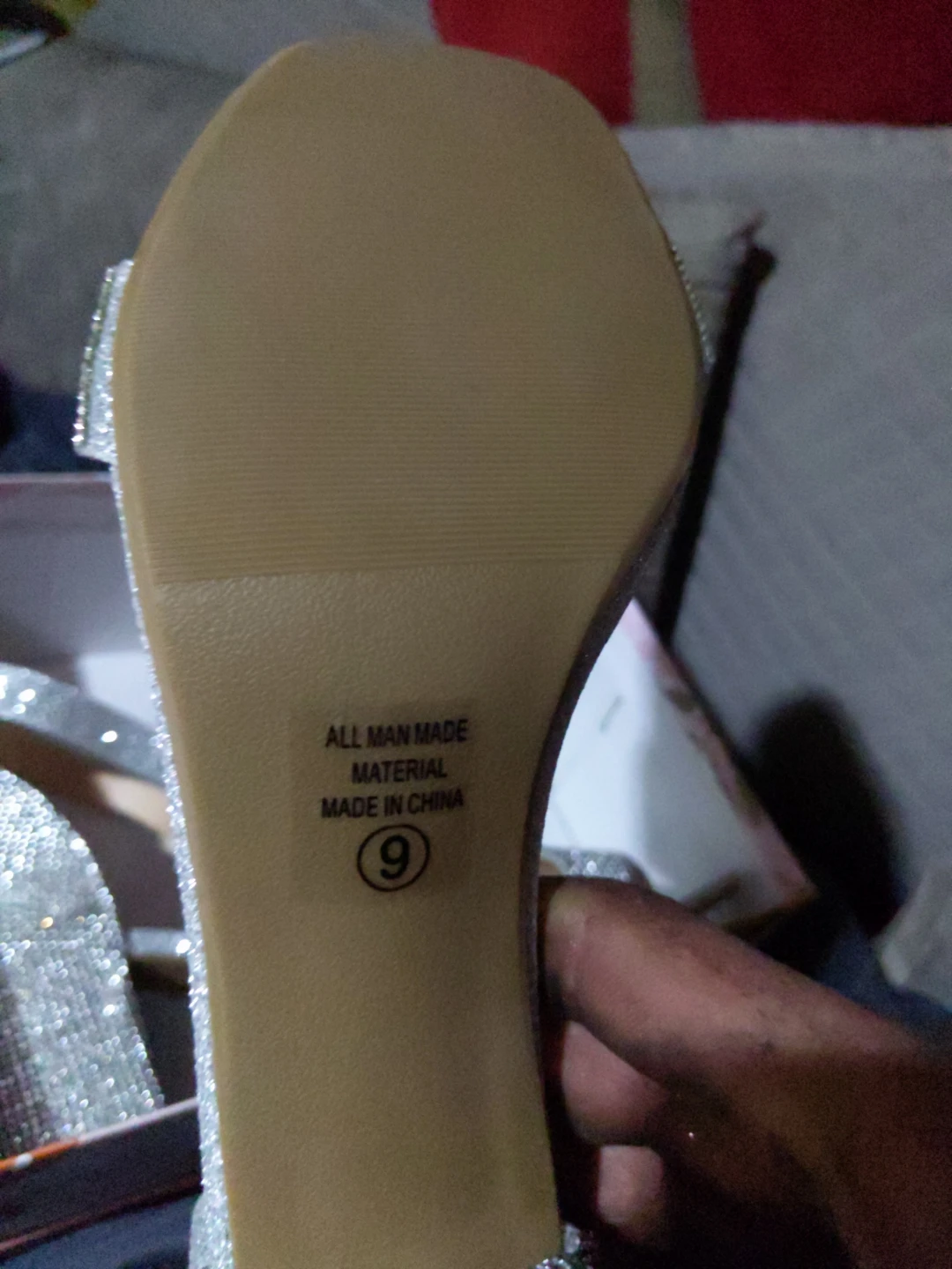 Sparkly Silver Heeled Sandals Size 9 - photo 3