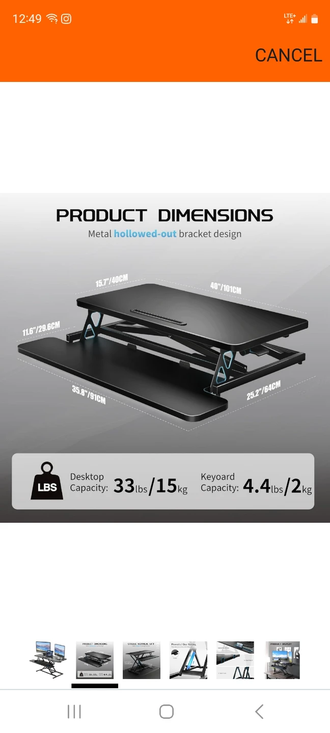 Adjustable Standing Desk Converter - photo 3