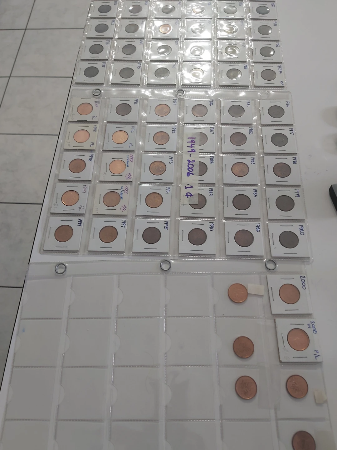 Collection of Canadian Pennies 1949-2006 - photo 3