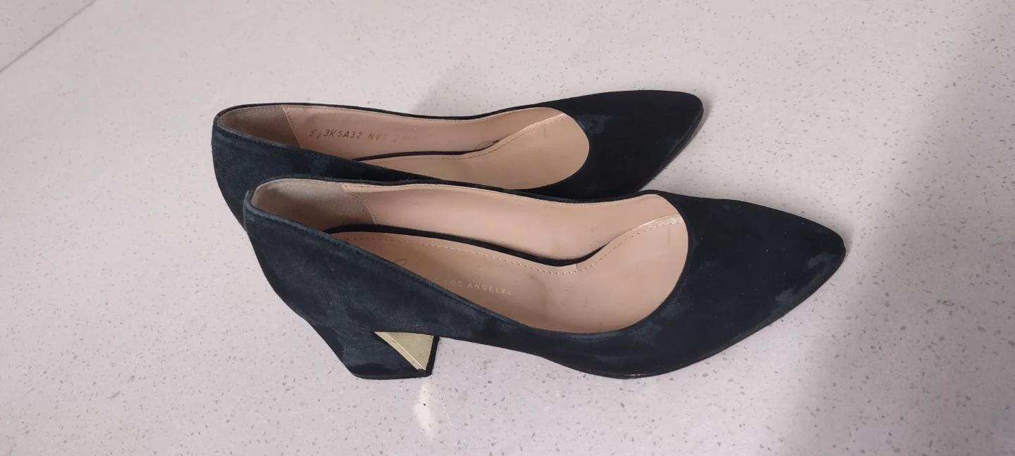 Suede Heels - Deep green color