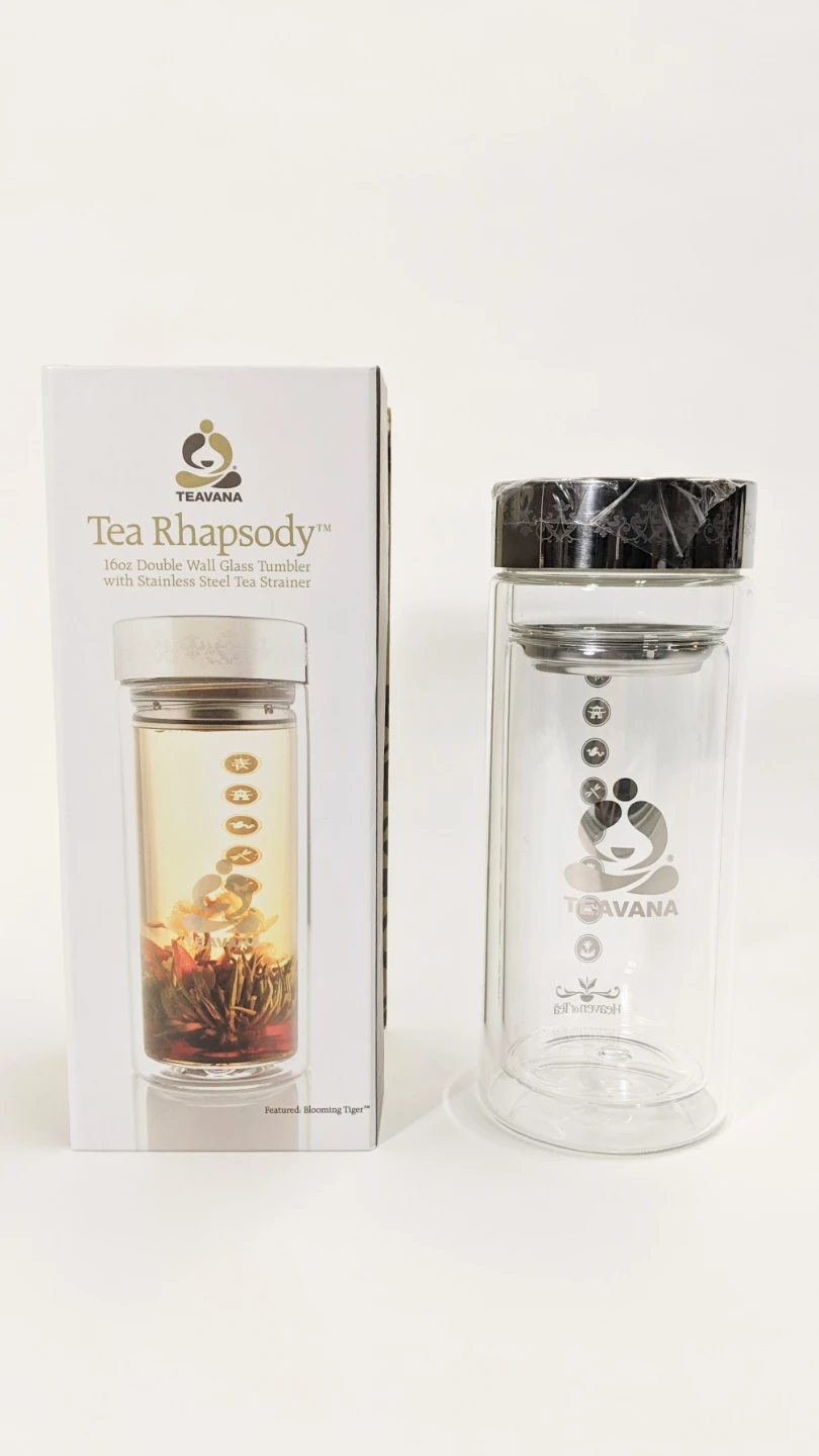 Teavana Tea Rhapsody 16oz Double Wall Glass Tumbler