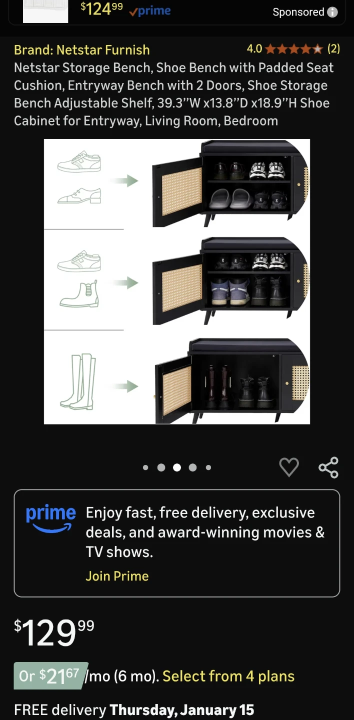 Netstar Furnish Rattan Shoe Bench - New in Box! - photo 5