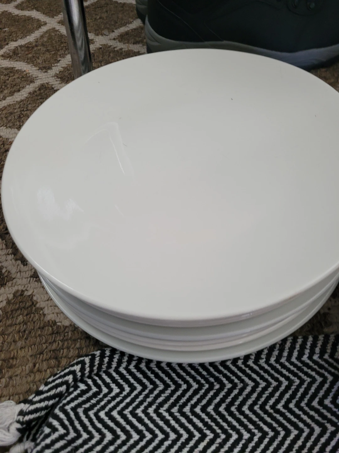 Stack of White Dinner Plates