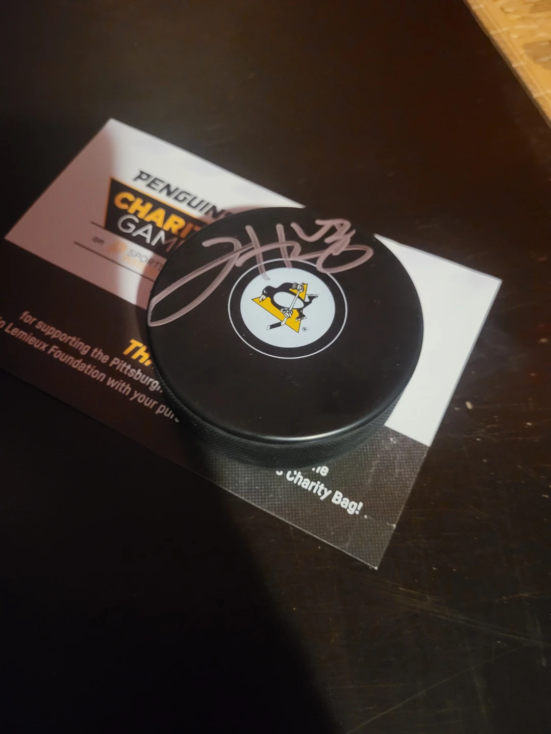 Autographed Pittsburgh Penguins Hockey Puck - Jansen Harkins - photo 3