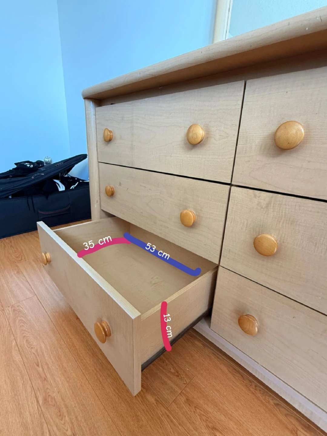 Wooden Dresser with Mirror