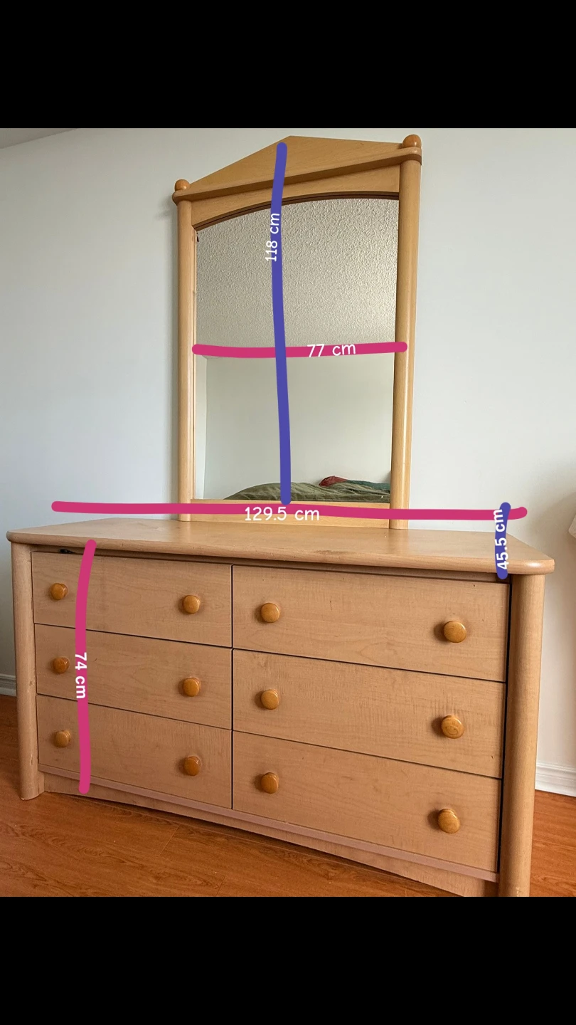 Wooden Dresser with Mirror - photo 2