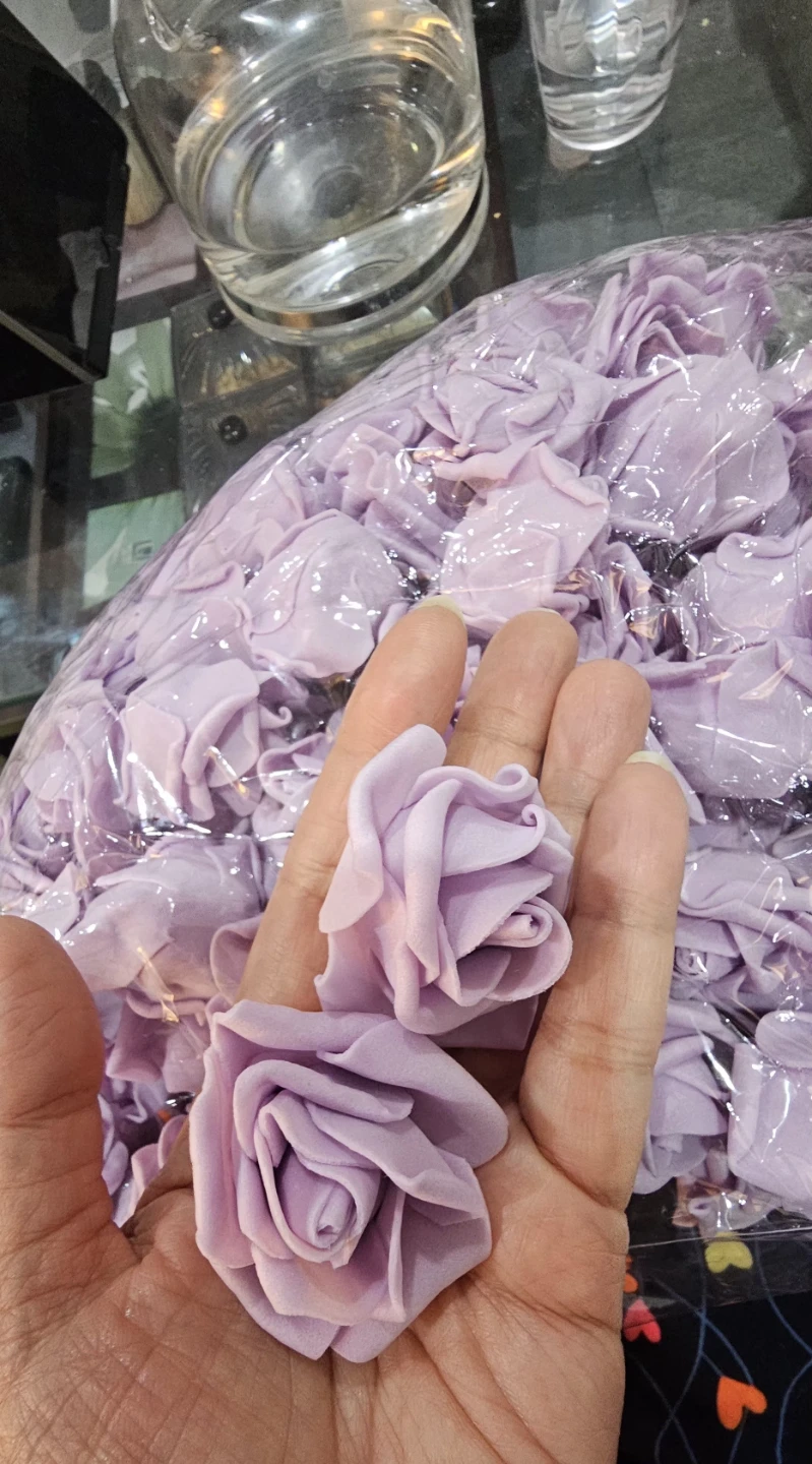 INSUNSIX 100PCS Fake Roses Light Purple - photo 4