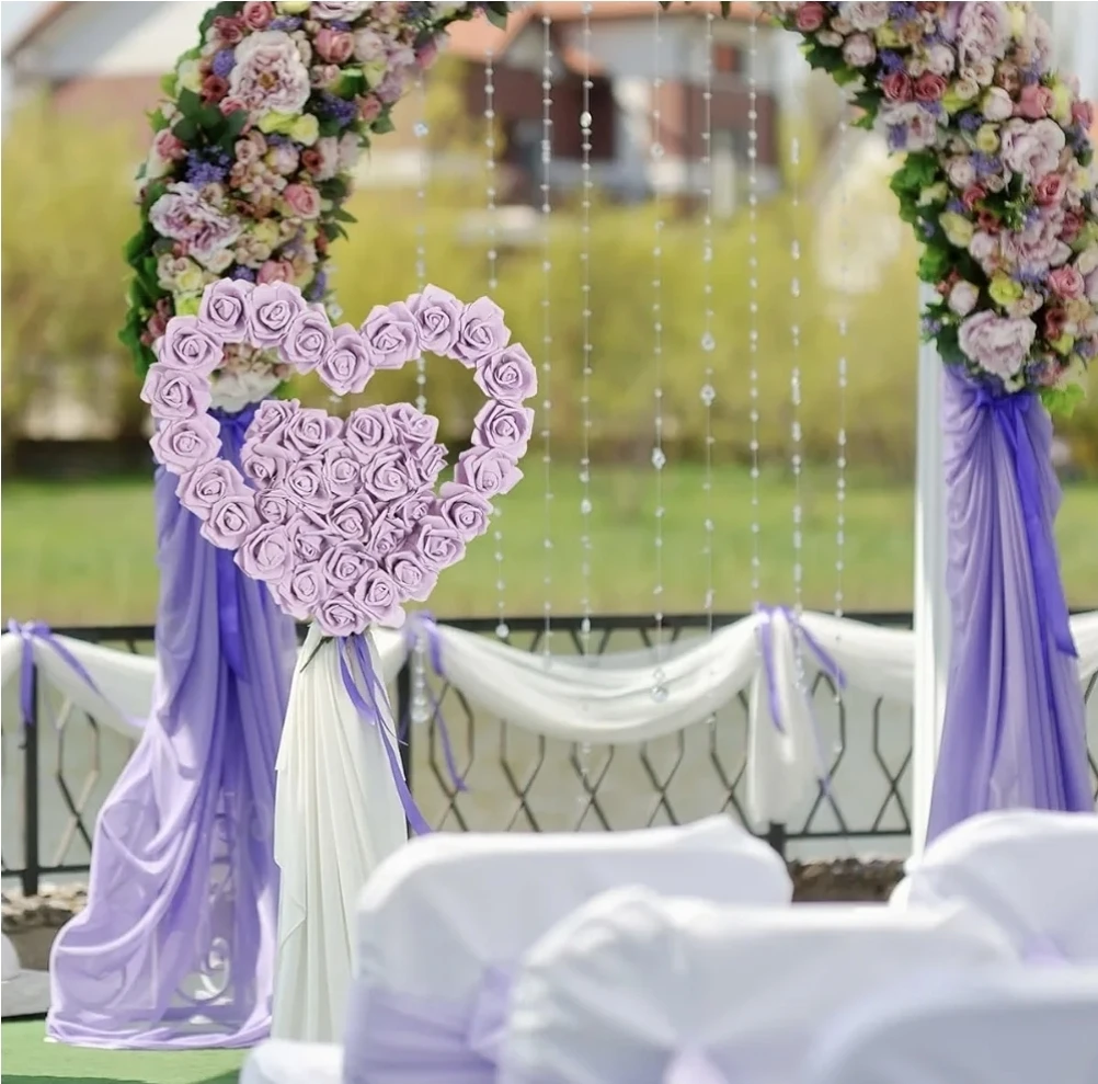 INSUNSIX 100PCS Fake Roses Light Purple - photo 5