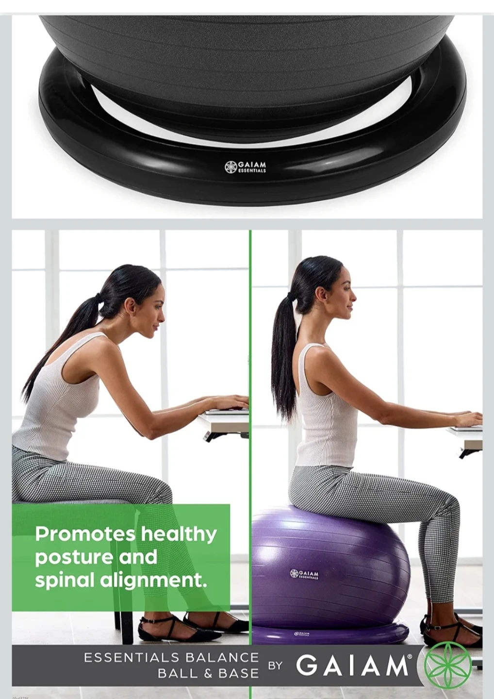 Gaiam Essentials Balance Ball & Base Kit 65cm - photo 4