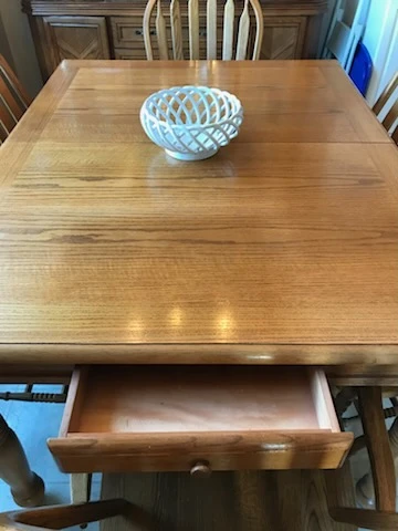 Solid Oak Dining Set with 6 Chairs - photo 3
