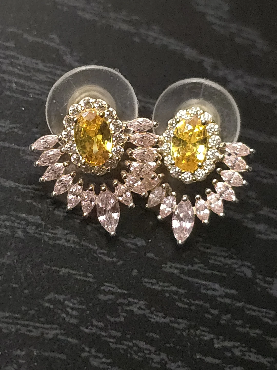 Yellow & Pink Gemstone Earrings
