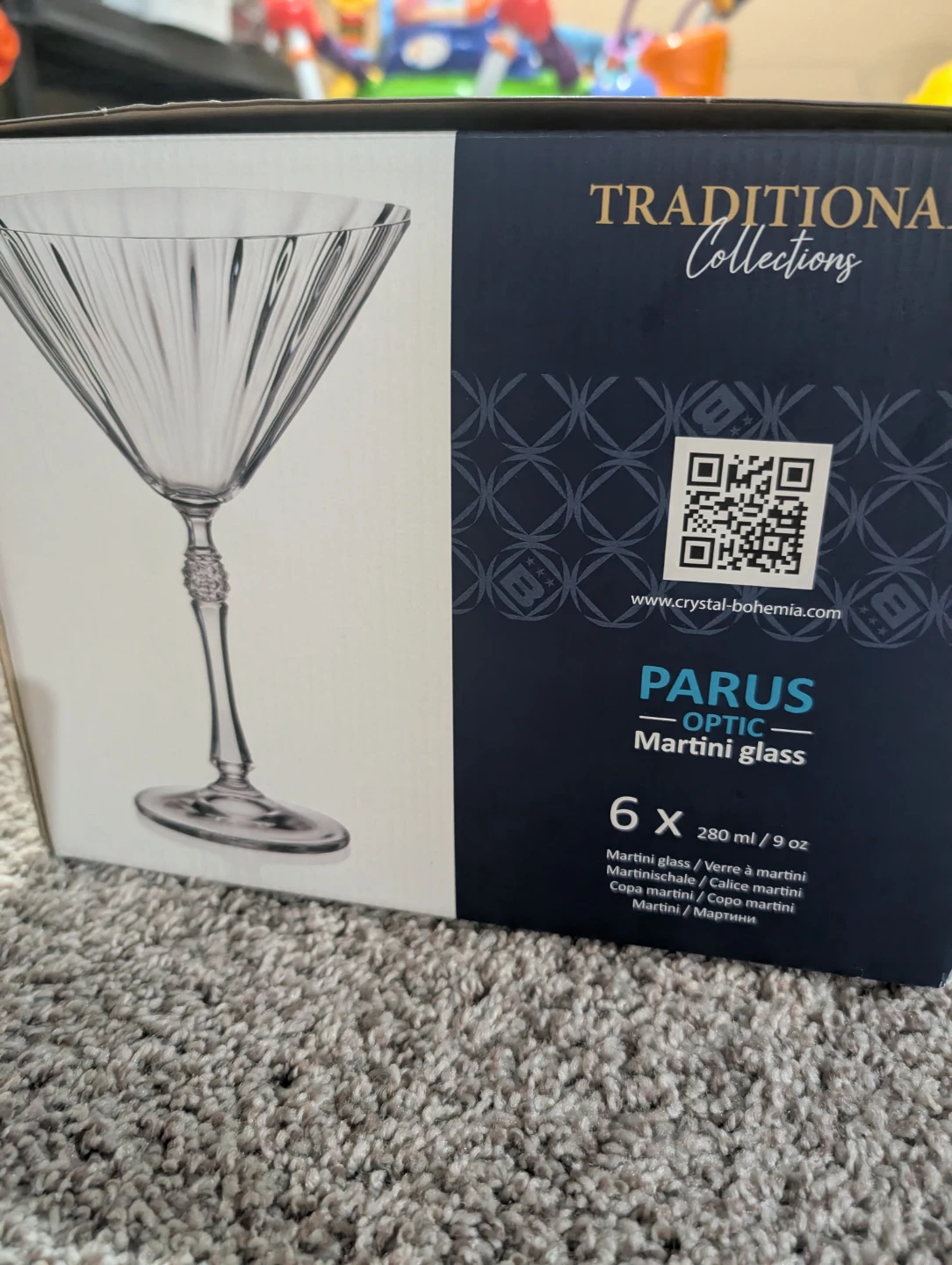 Crystal Bohemia Parus Optic Martini Glasses (Set of 6)