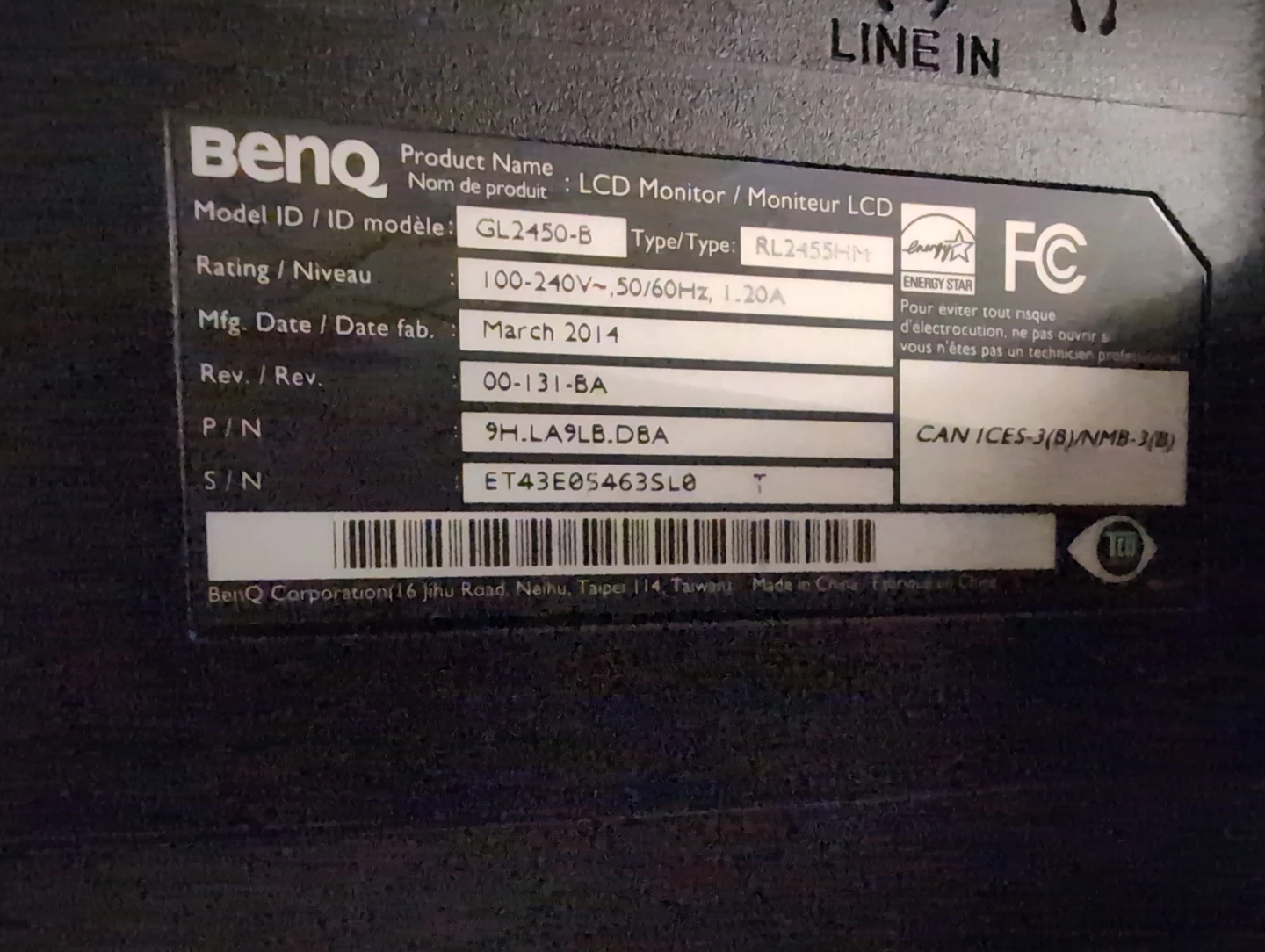BenQ GL2450-B 24" 1080p 60 hz LCD Monitor - photo 4