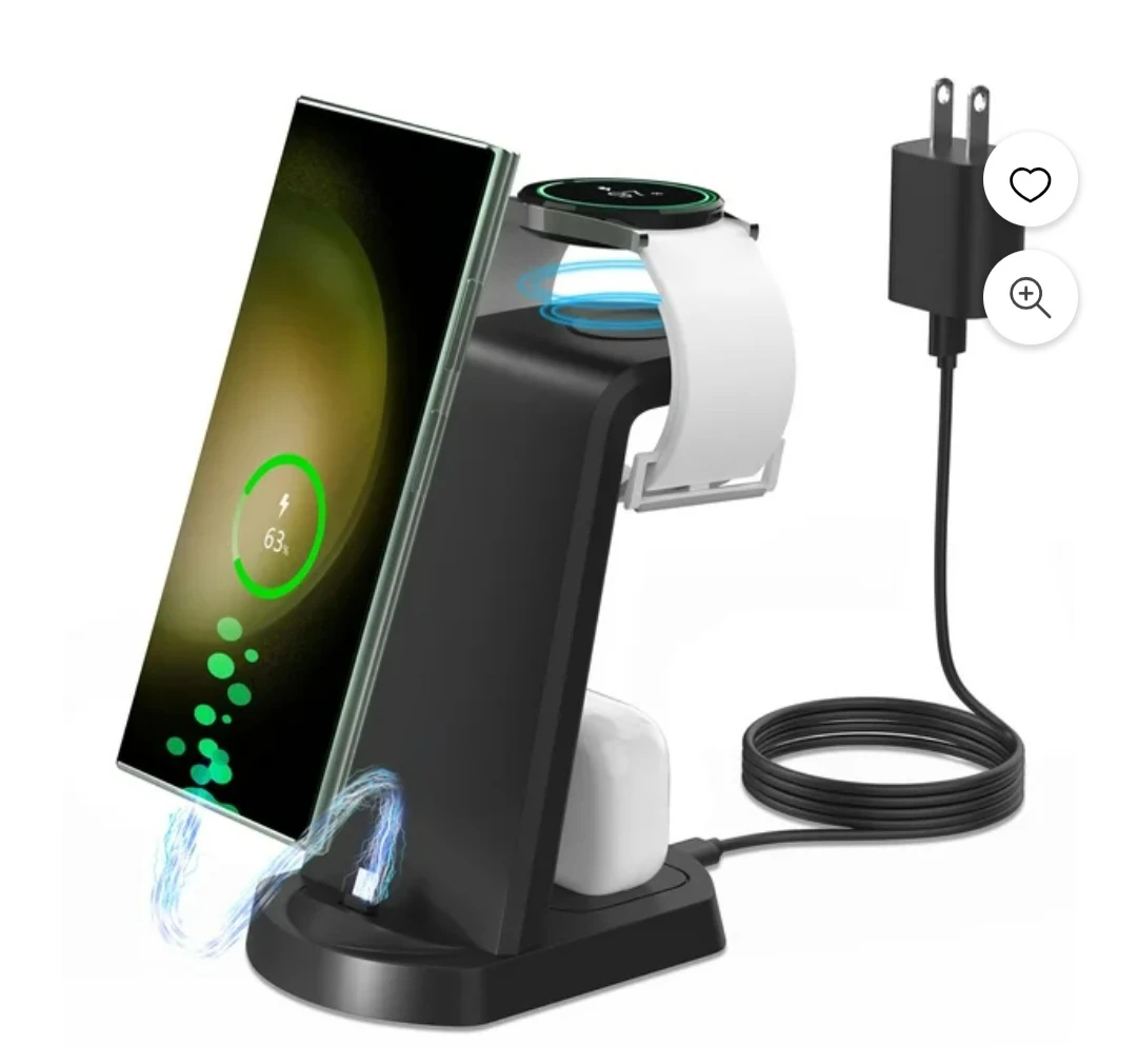 3 in 1 Wireless Charger Stand - Phone, Watch, Earbuds