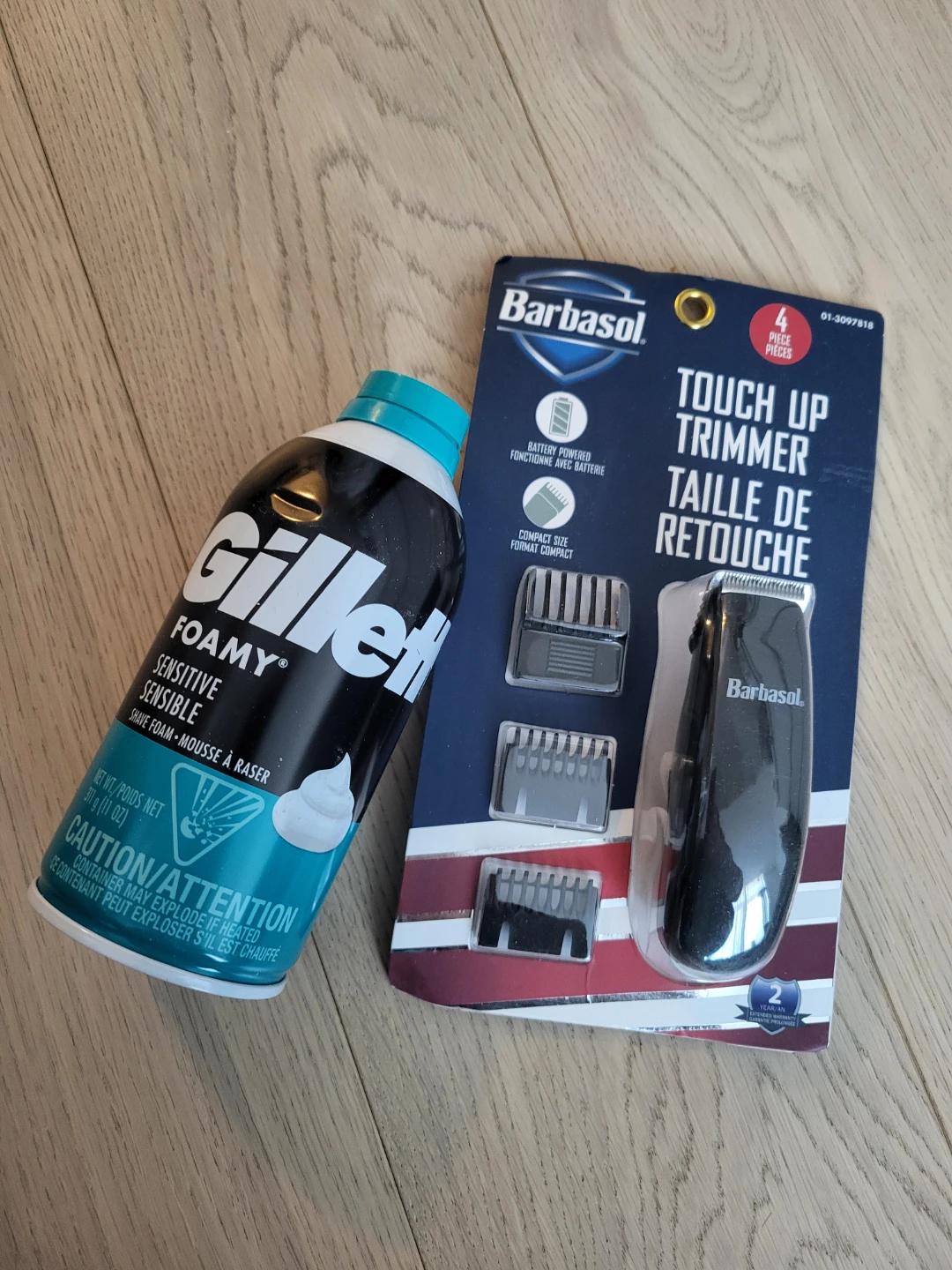 Barbasol Touch Up Trimmer with Gillette Foamy Shave Foam